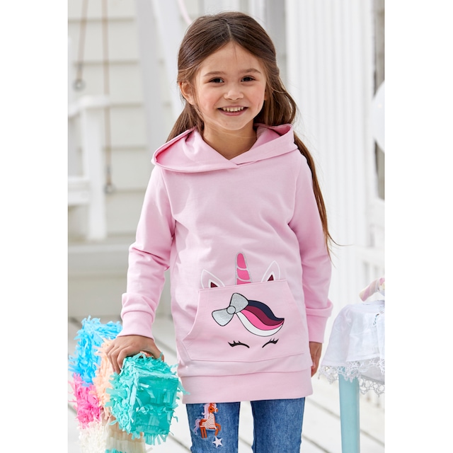 Jelmoli-Versand »für KIDSWORLD Longsweatshirt | niedlichem online kleine ordern Mädchen«, Taschendruck mit ✵