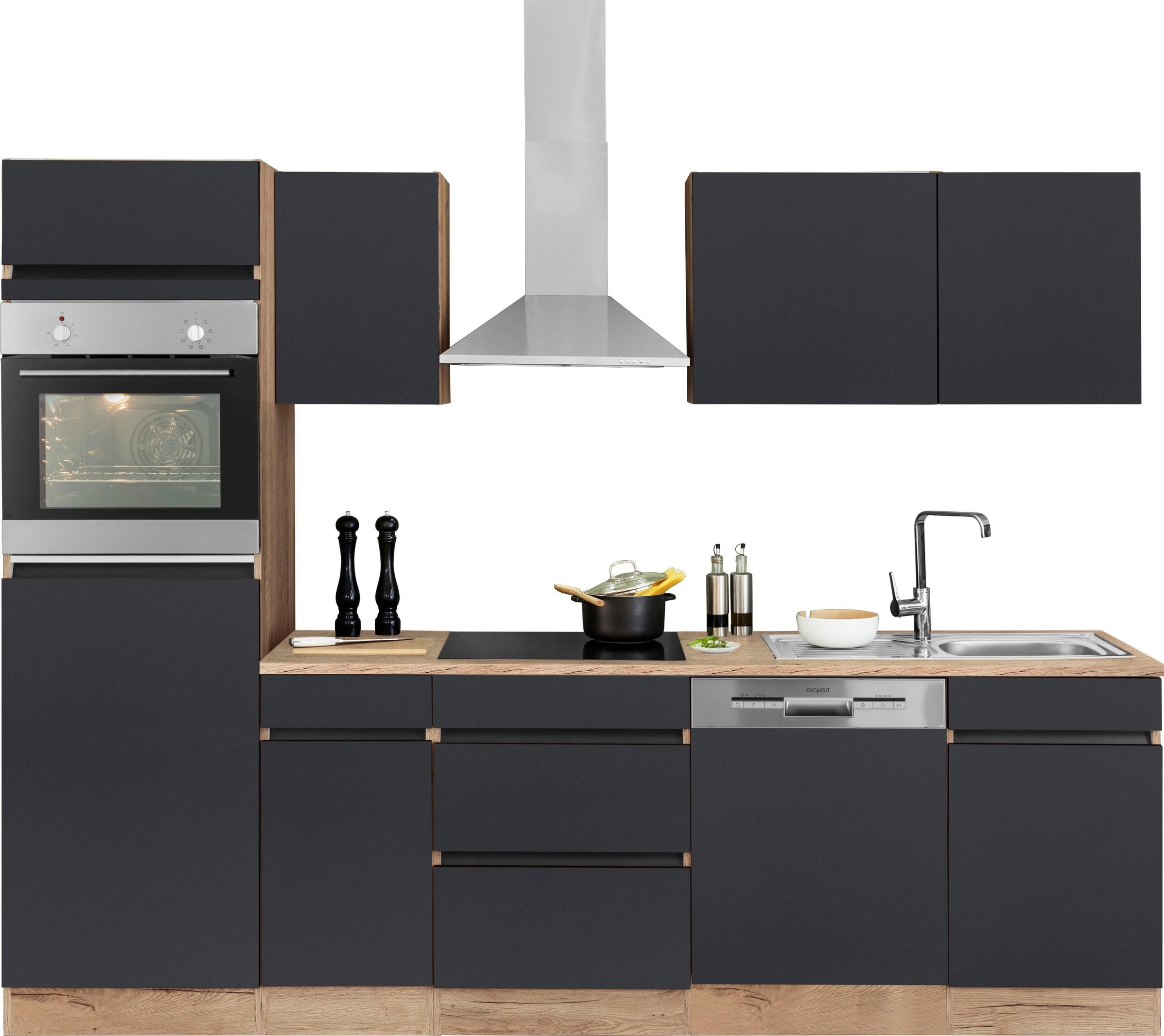 OPTIFIT Küchenzeile "Roth" Breite 270 cm, wahlweise mit E-Geräten, mit Push-to-Open-Funktion