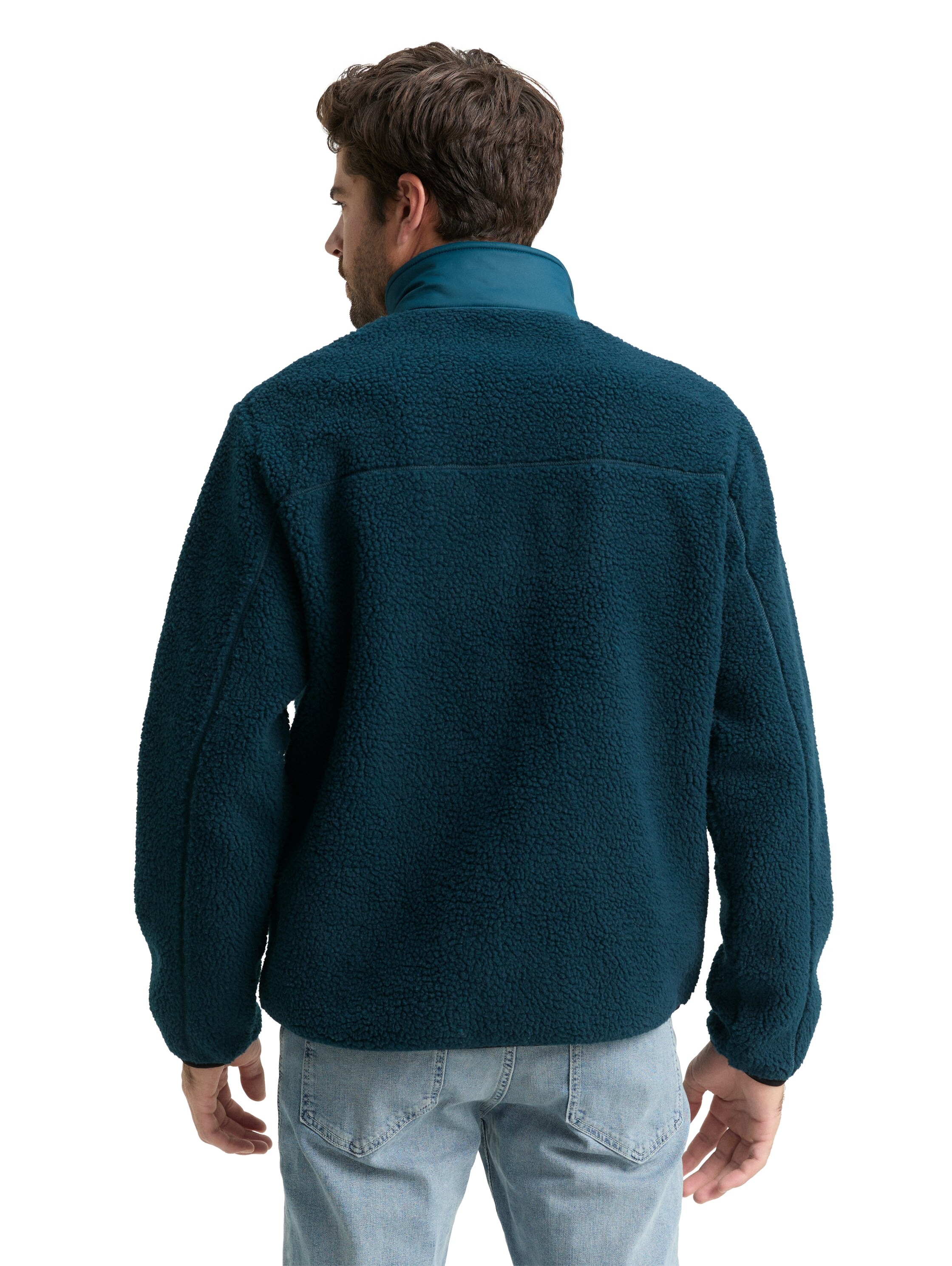 TOM TAILOR Denim Fleecejacke, mit Logo Stickerei