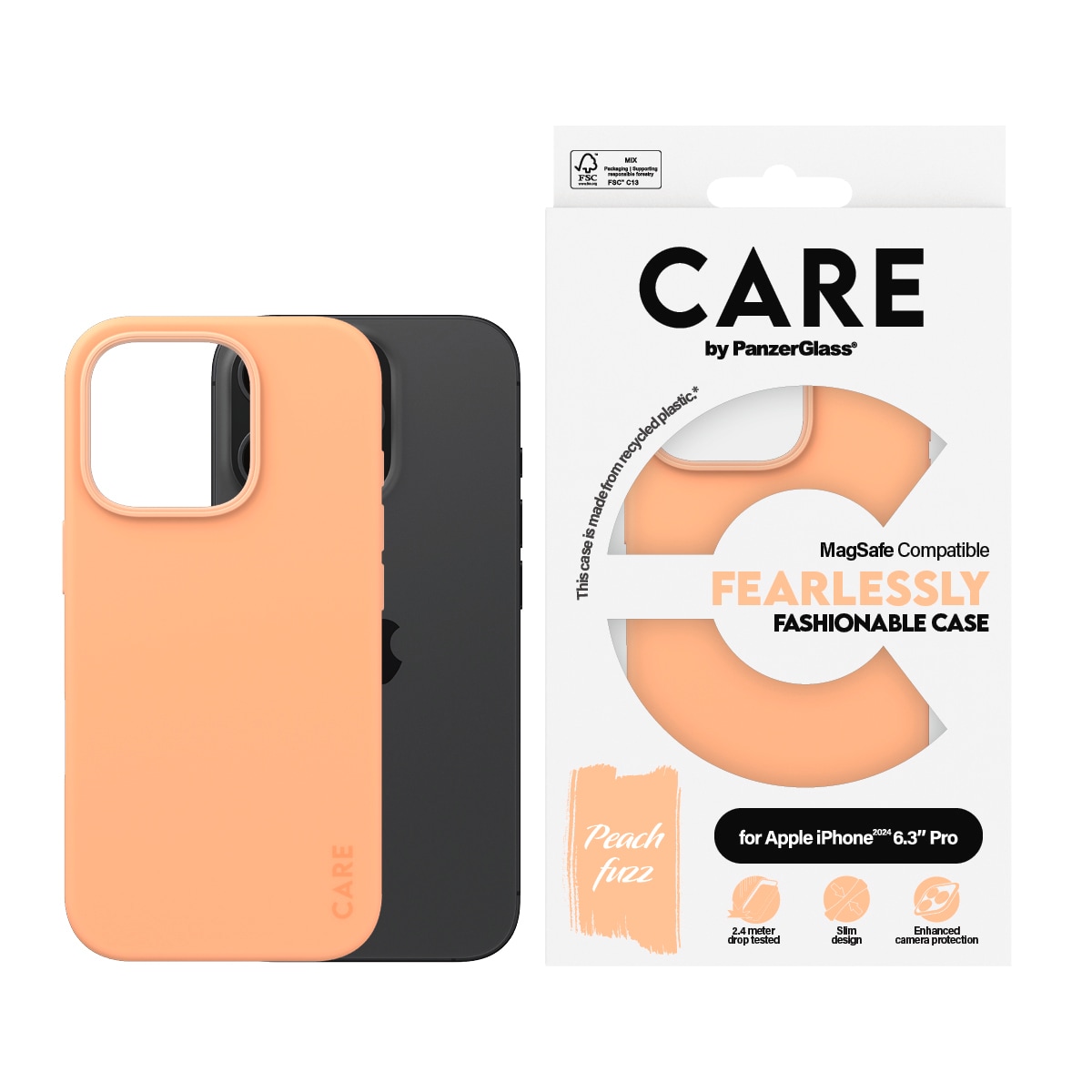 CARE by PanzerGlass Handyhülle »Fashionable Case für Apple iPhone 16 Pro« Backcover, Schutzhülle, Handyschutzhülle, Case, Schutzcase, stossfest