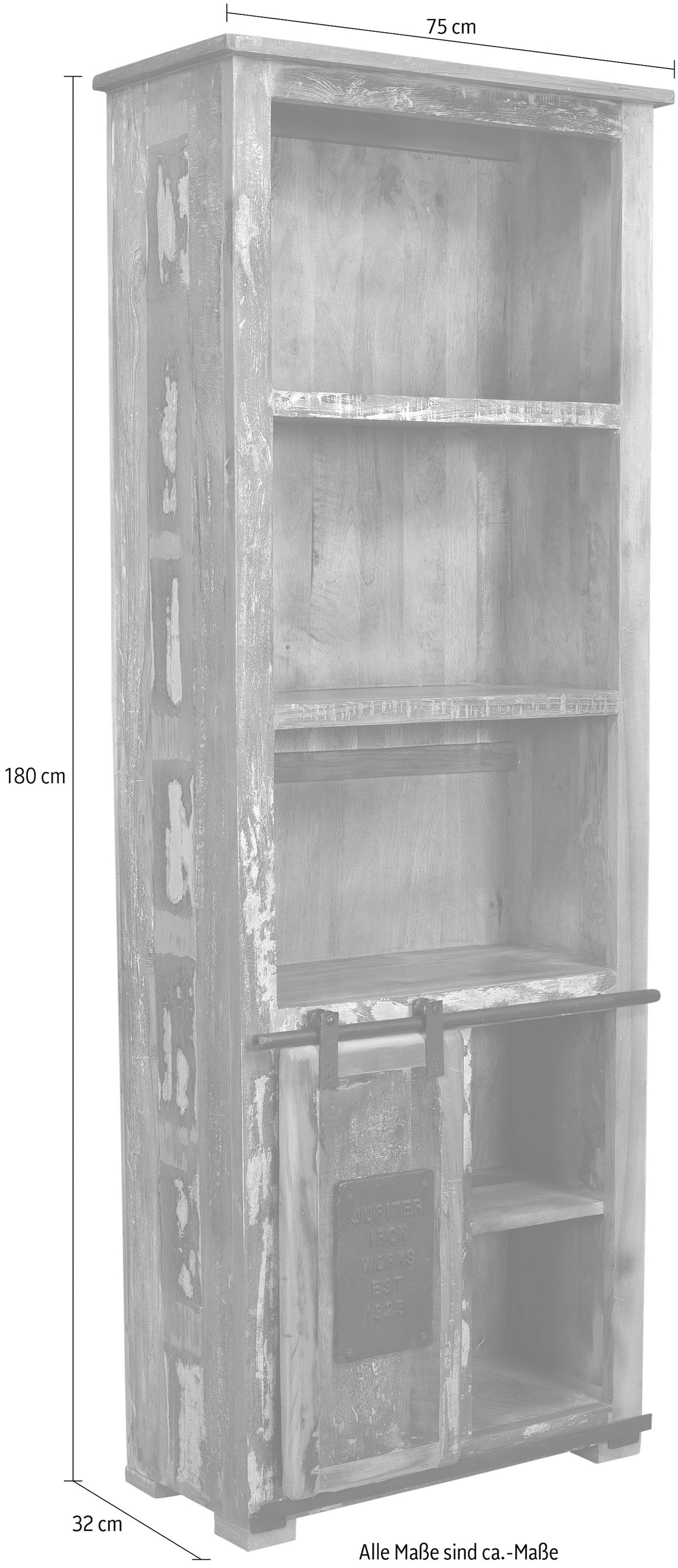 ❤ SIT Bücherregal »Jupiter«, aus recyceltem Altholz, Höhe 180 cm, Shabby  Chic, Vintage ordern im Jelmoli-Online Shop