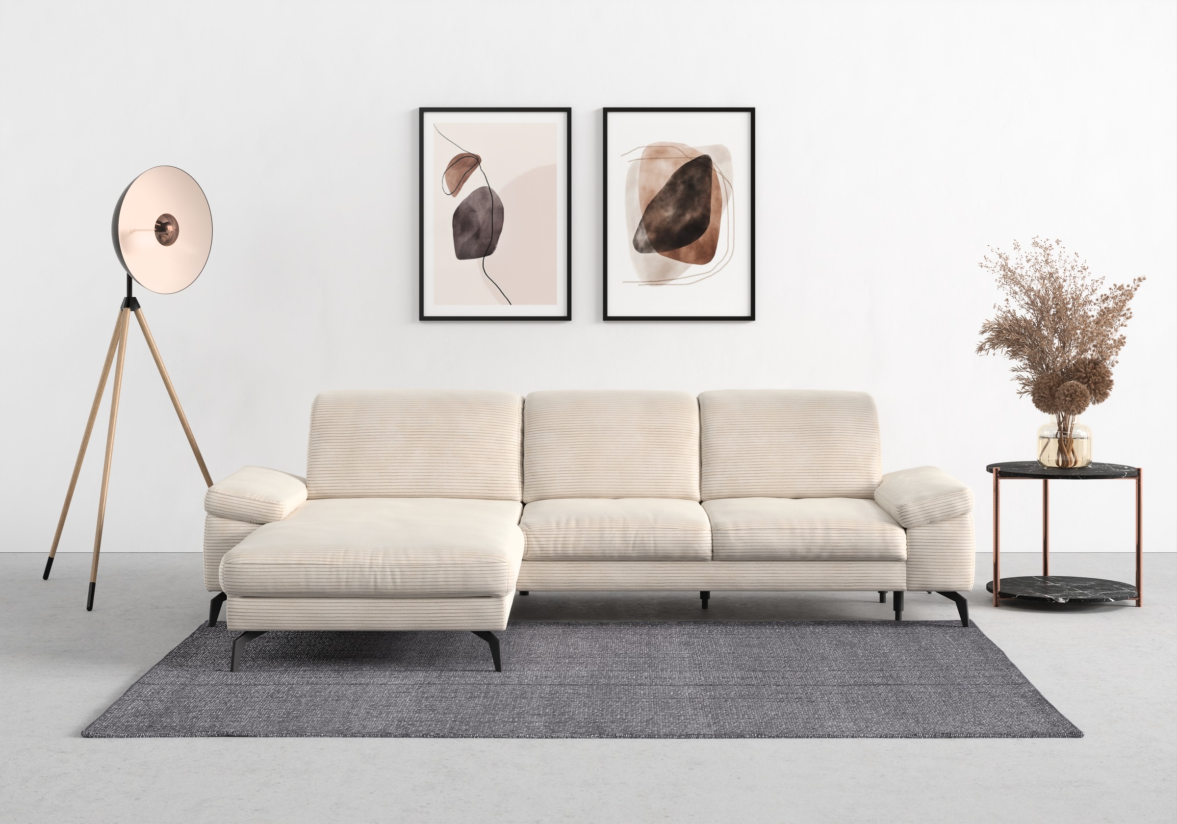 sit&more Ecksofa "Cabana L-Form" Recamiere, wahlweise mit Sitztiefen-, Armlehnen- und Kopfteilfunktion