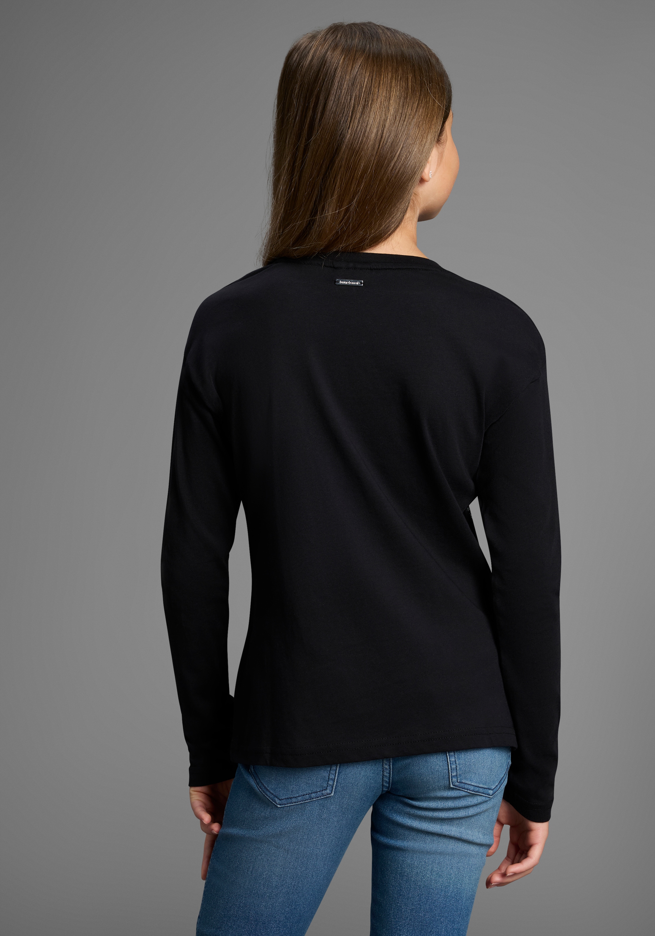 Bruno Banani Langarmshirt »Shirt mit Paillettendetails«, NEU: BRUNO BANANI für TEENS! Langarmshirt mit Pailletten