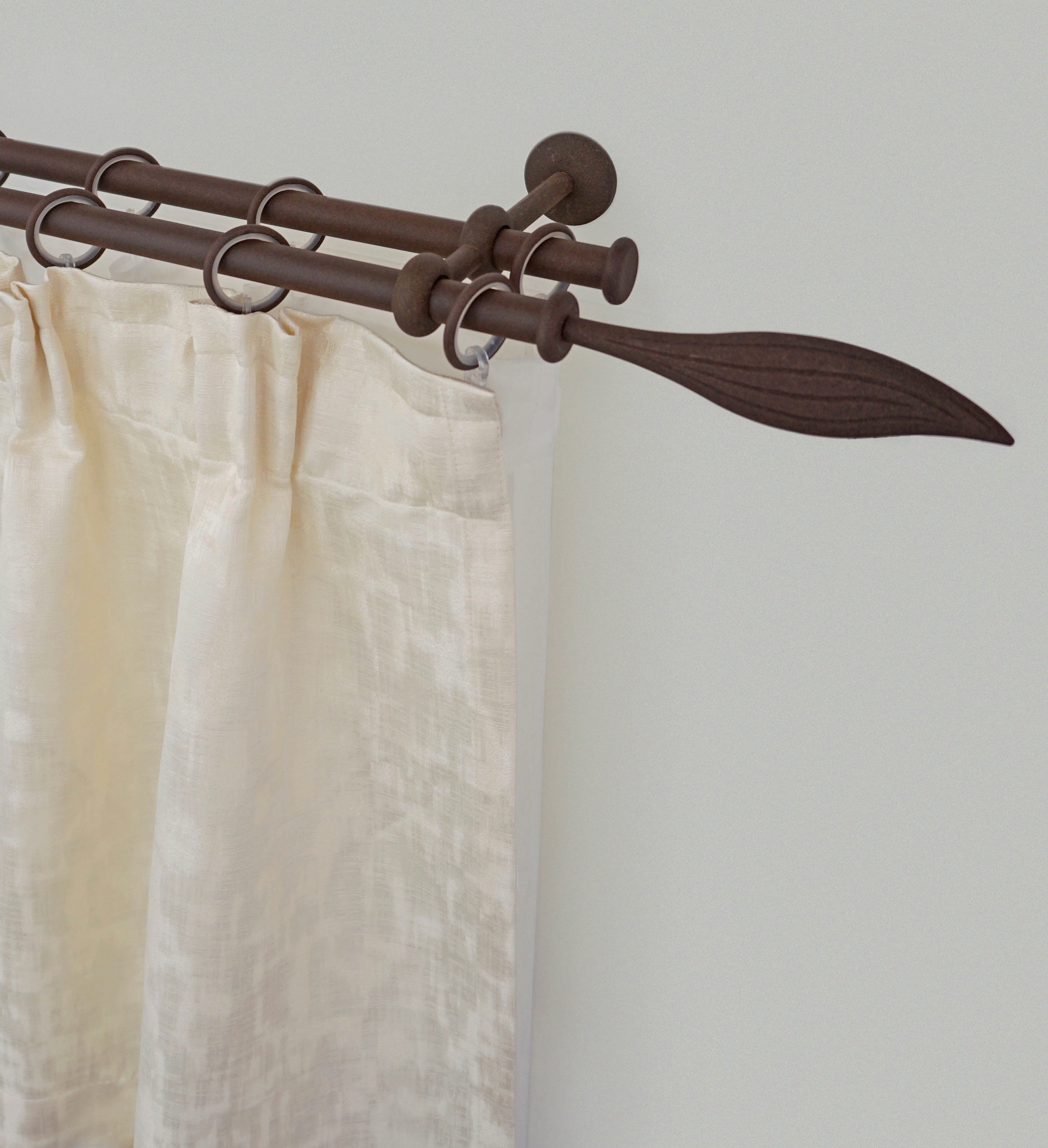 GARESA Gardinenstange "ESPERANCA" Ø 16 mm 2 läufig-läufig Wunschmasslänge rustikale Vorhanggarnitur, verlängerbar, Eisen, mit Ringe