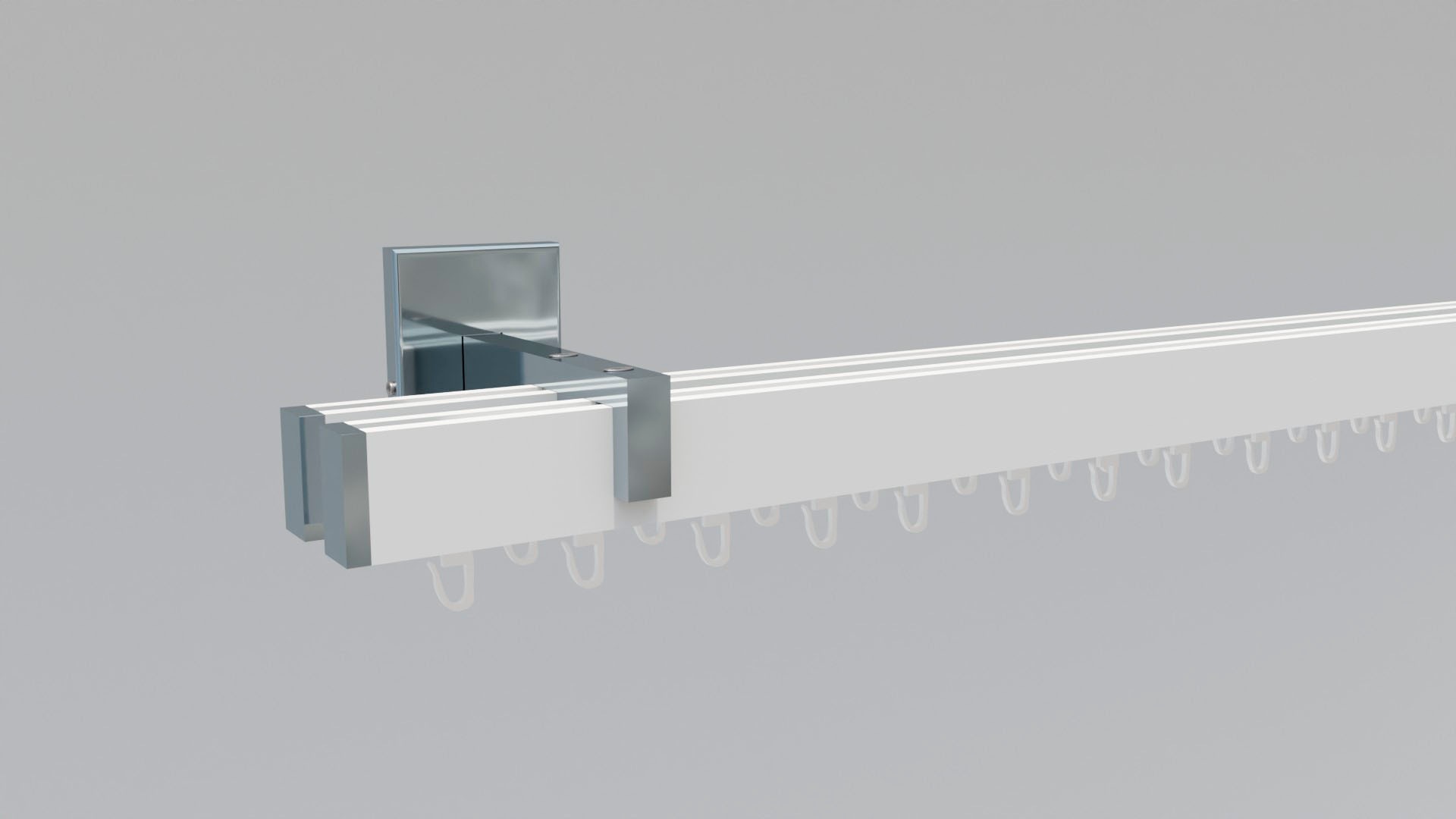 indeko Gardinenstange "Bern" 2 läufig-läufig Wunschmasslänge Innenlauf Komplett-Set inkl. Gleitern und Montagematerial