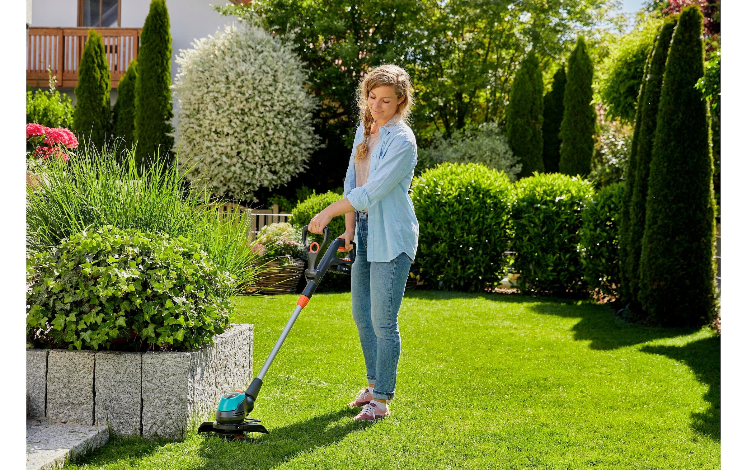 GARDENA Akku-Rasentrimmer »Gardena Akku-Trimmer EasyCut«, (Ohne Akku/Ladegerät)