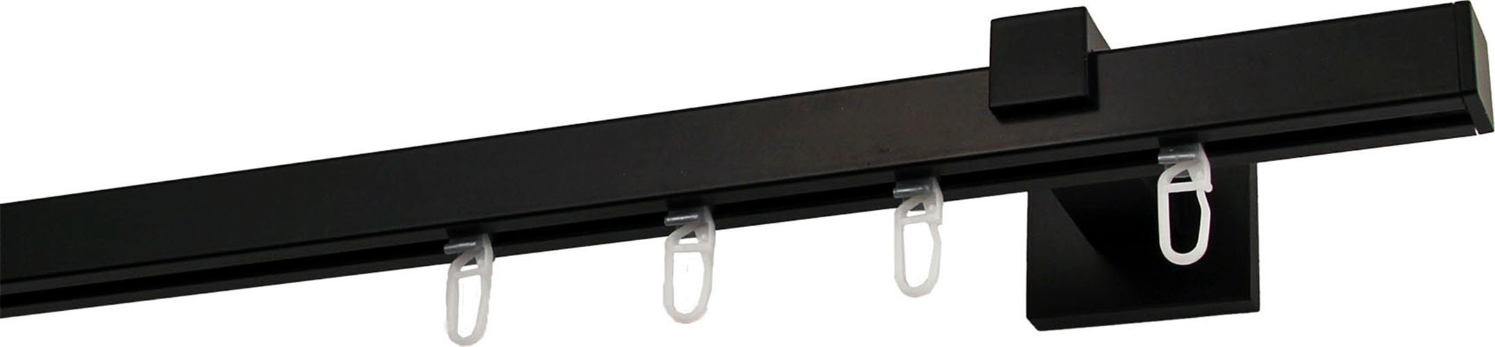 GARESA Gardinenstange "Nora" 1 läufig-läufig Wunschmasslänge Vorhanggarnitur, einfache Montage an die Wand, verlängerbar, Kappe