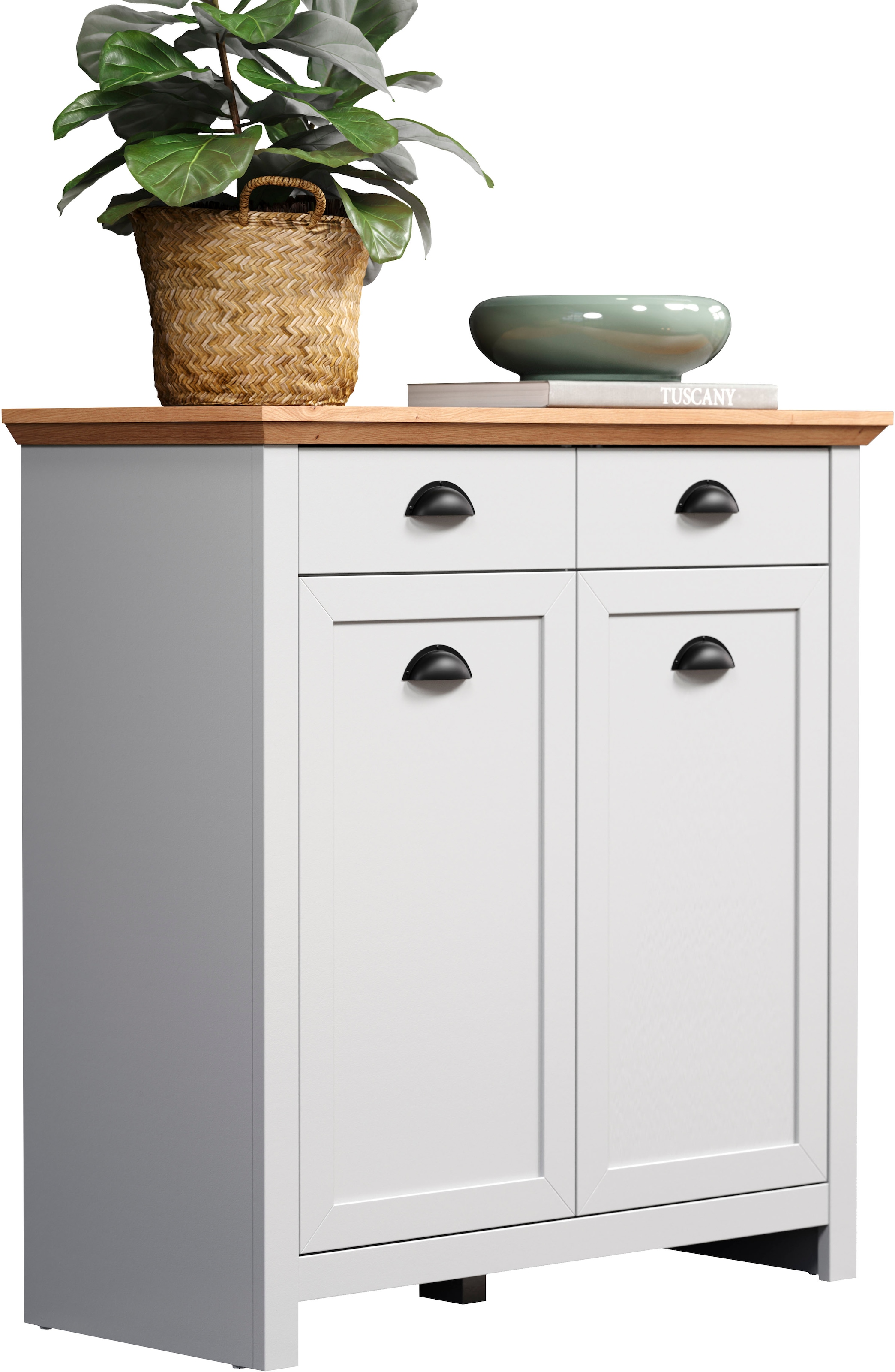 Home affaire Kommode »Herzwill«, im Landhausstil mit Muschelgriffen, B/H/T ca.: 91/95/41 cm
