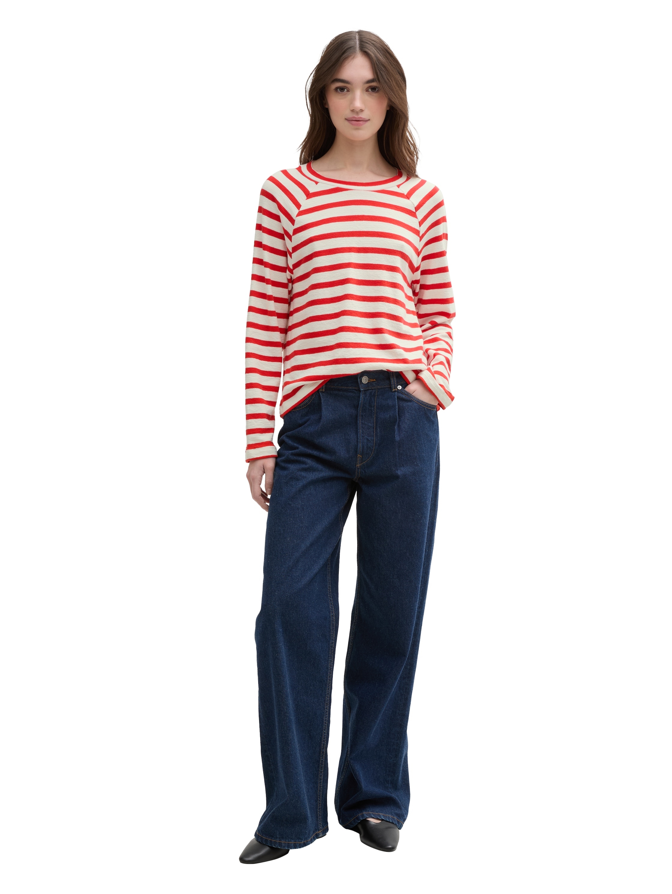 TOM TAILOR Denim Langarmshirt, mit Streifenmuster