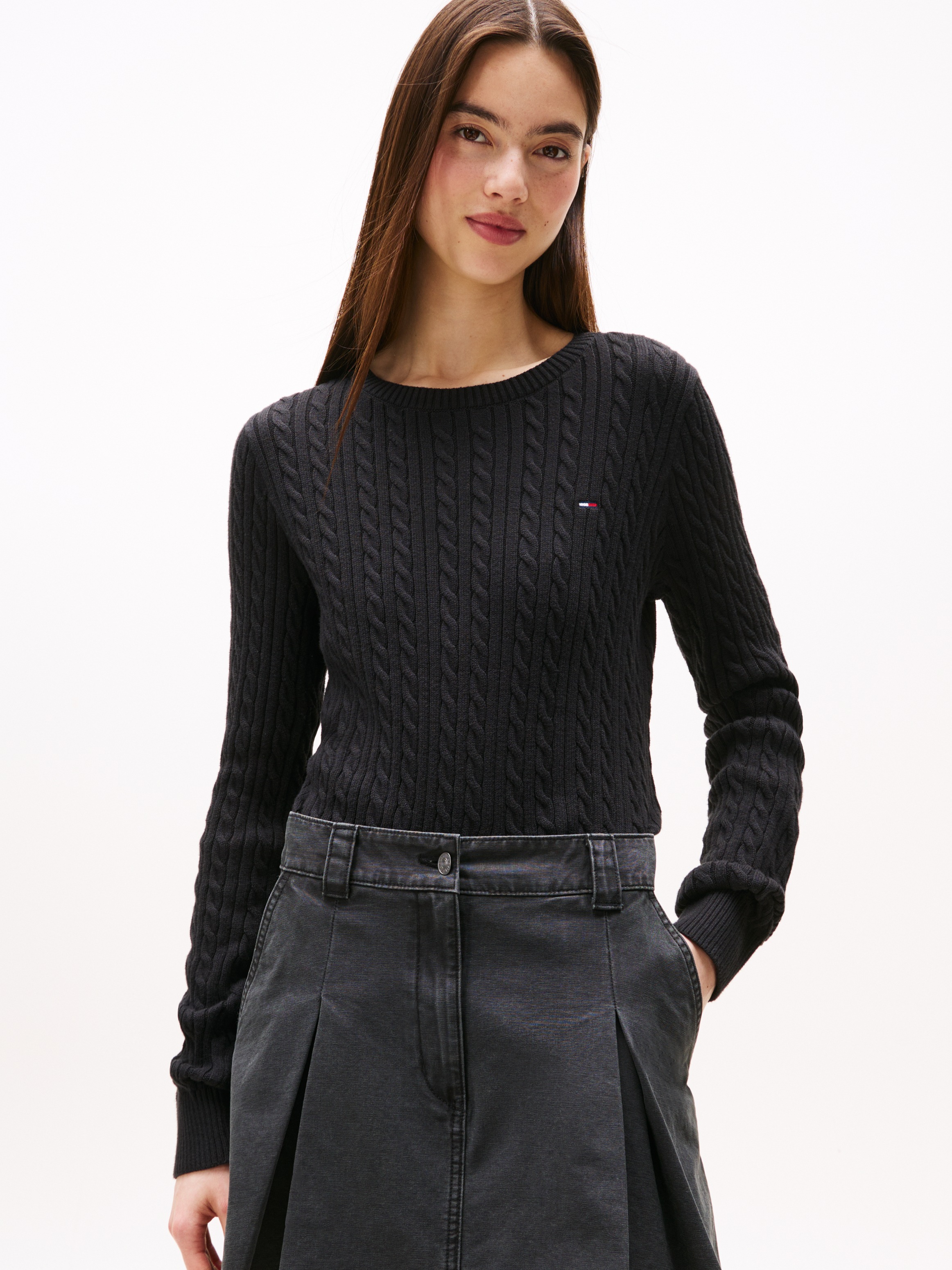 Tommy Jeans Strickpullover »TJW CABLE ESSENTIAL SWEATER« mit Zopfmuster