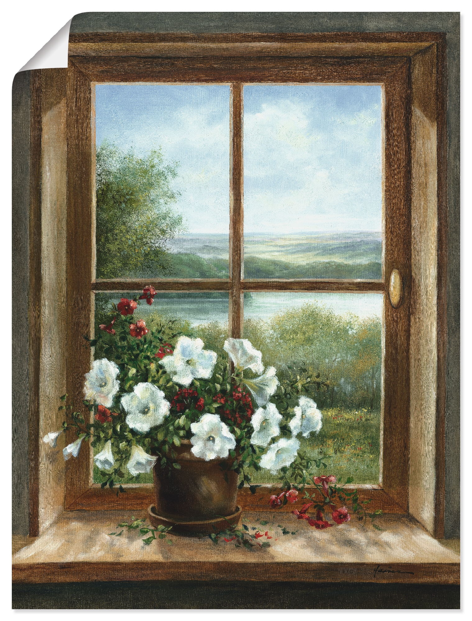 Artland Wandbild "Blumen am Fenster" Arrangements 1 Stk. tlg. als Leinwandbild, Poster in verschied. Grössen