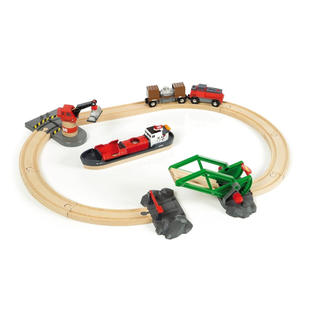 BRIO® Spielzeugeisenbahn-Erweiterung »BRIO® WORLD Container Hafen Set«, (Set)