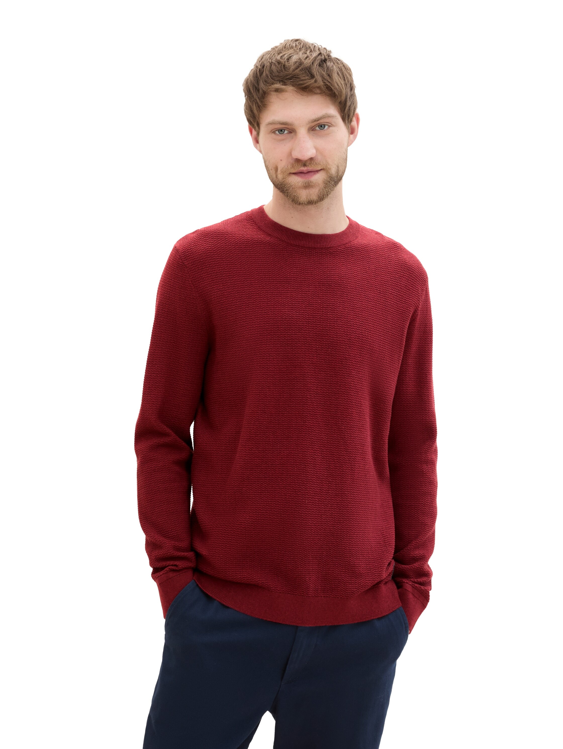 TOM TAILOR Strickpullover, mit Logo-Badge an der Seite