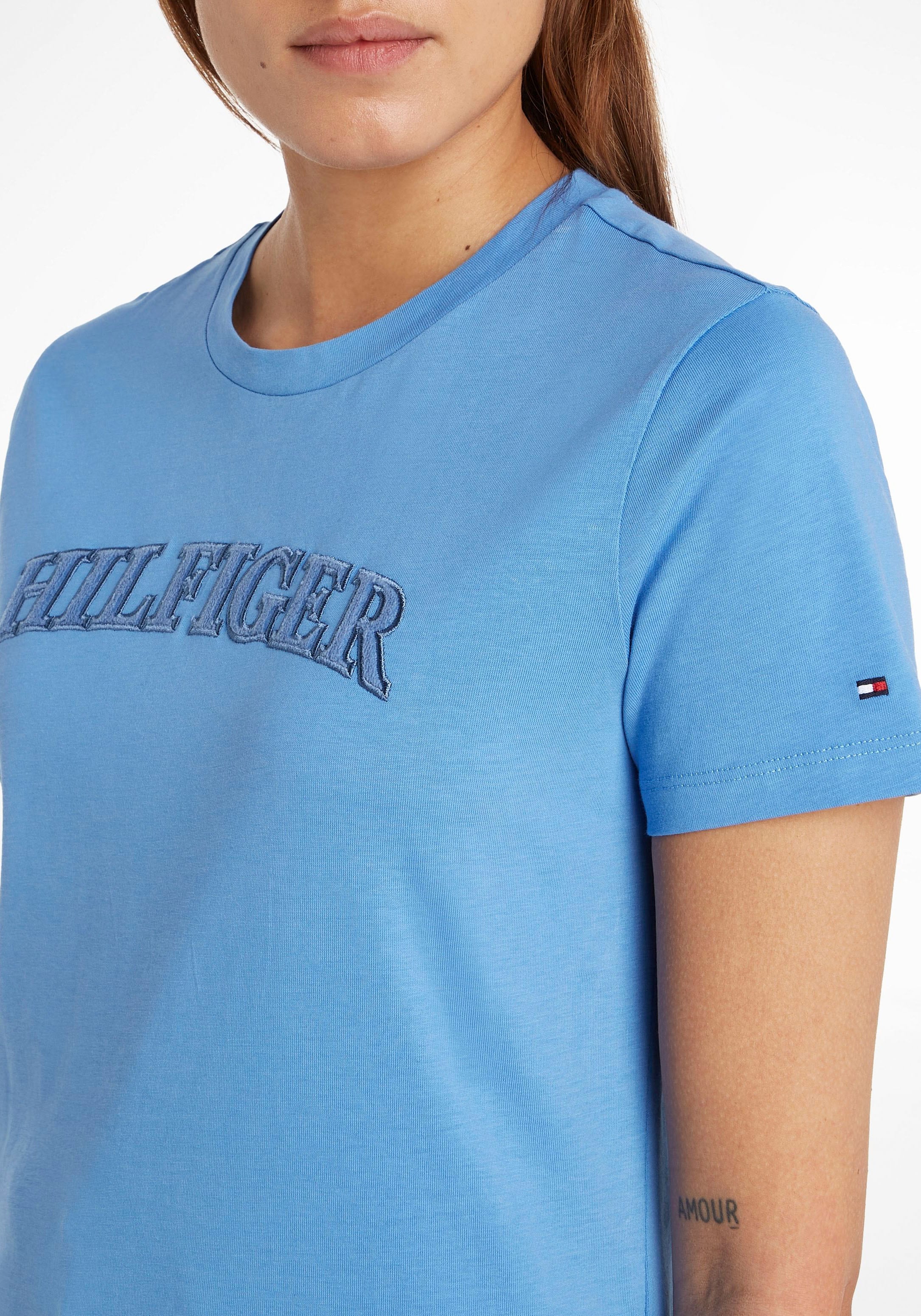 Markenlabel »REG C-NK HILFIGER Hilfiger T-Shirt bestellen TONAL Jelmoli-Versand mit SS«, | Hilfiger Tommy Tommy online
