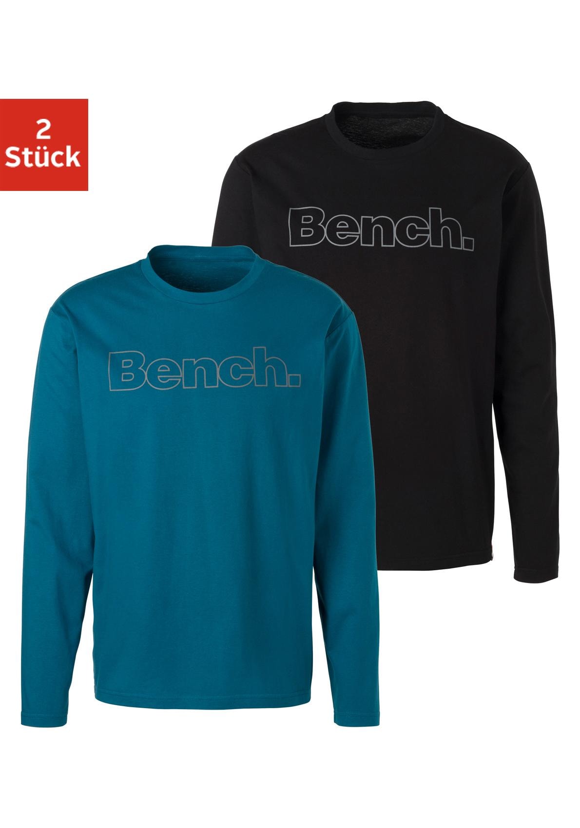 Bench. Loungewear Langarmshirt, mit Bench. Print vorn