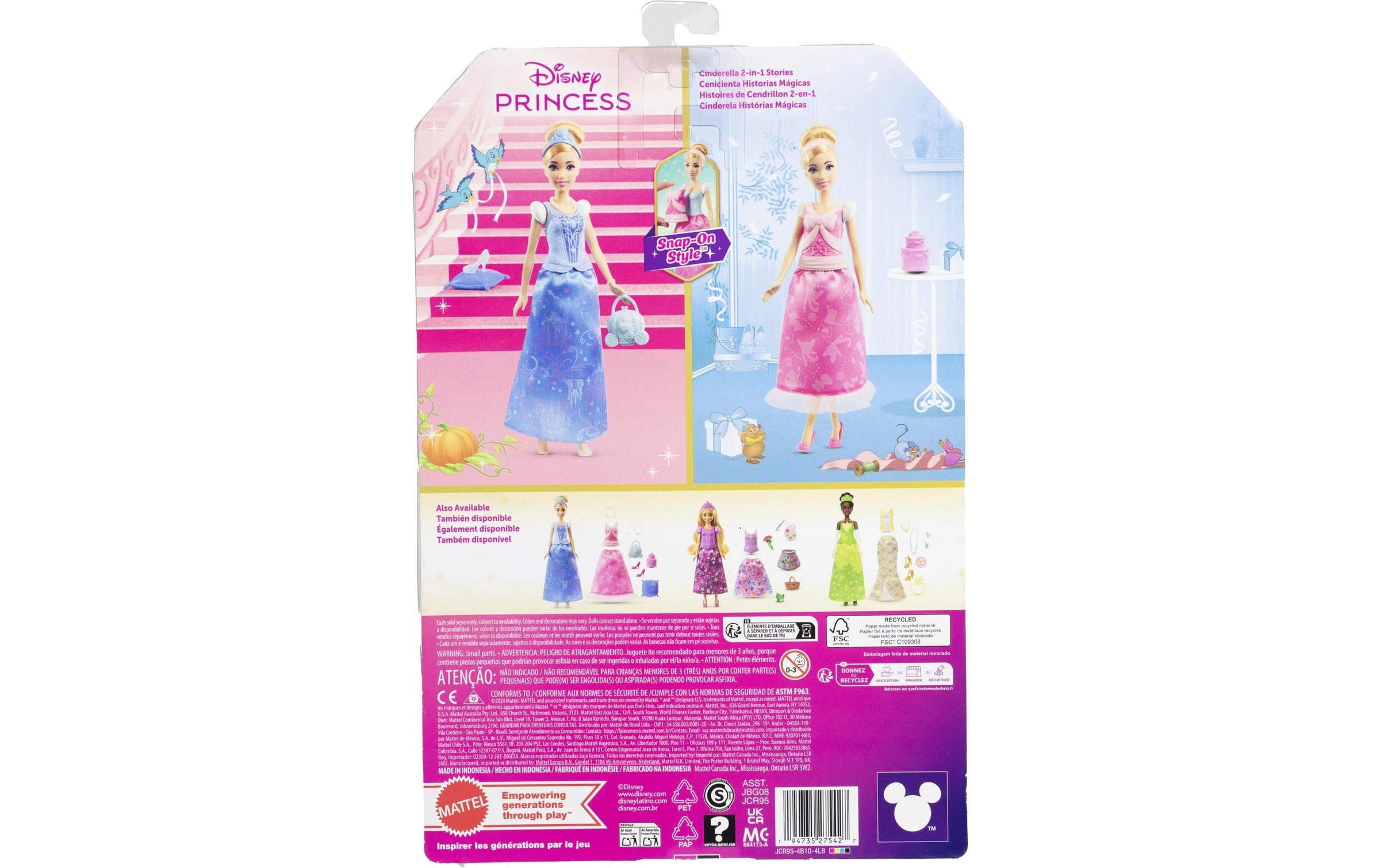 Disney Princess Anziehpuppe »2-in-1-Geschichten Cinderella-Modepuppe«