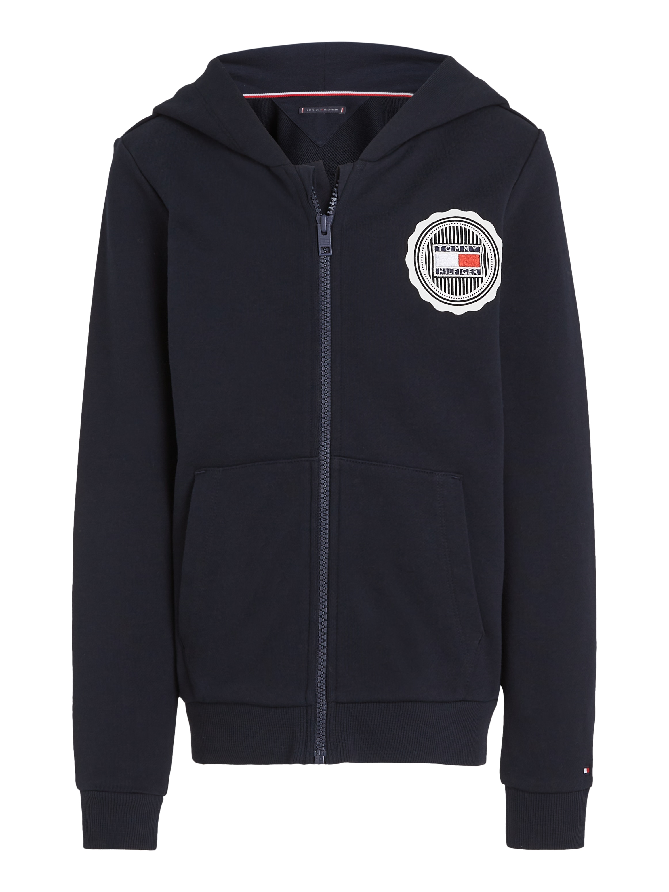 Tommy Hilfiger Sweatjacke »STAMP TOWELLING REG ZIPUP HOODIE«, Kinder bis 16 Jahre mit Logopatch