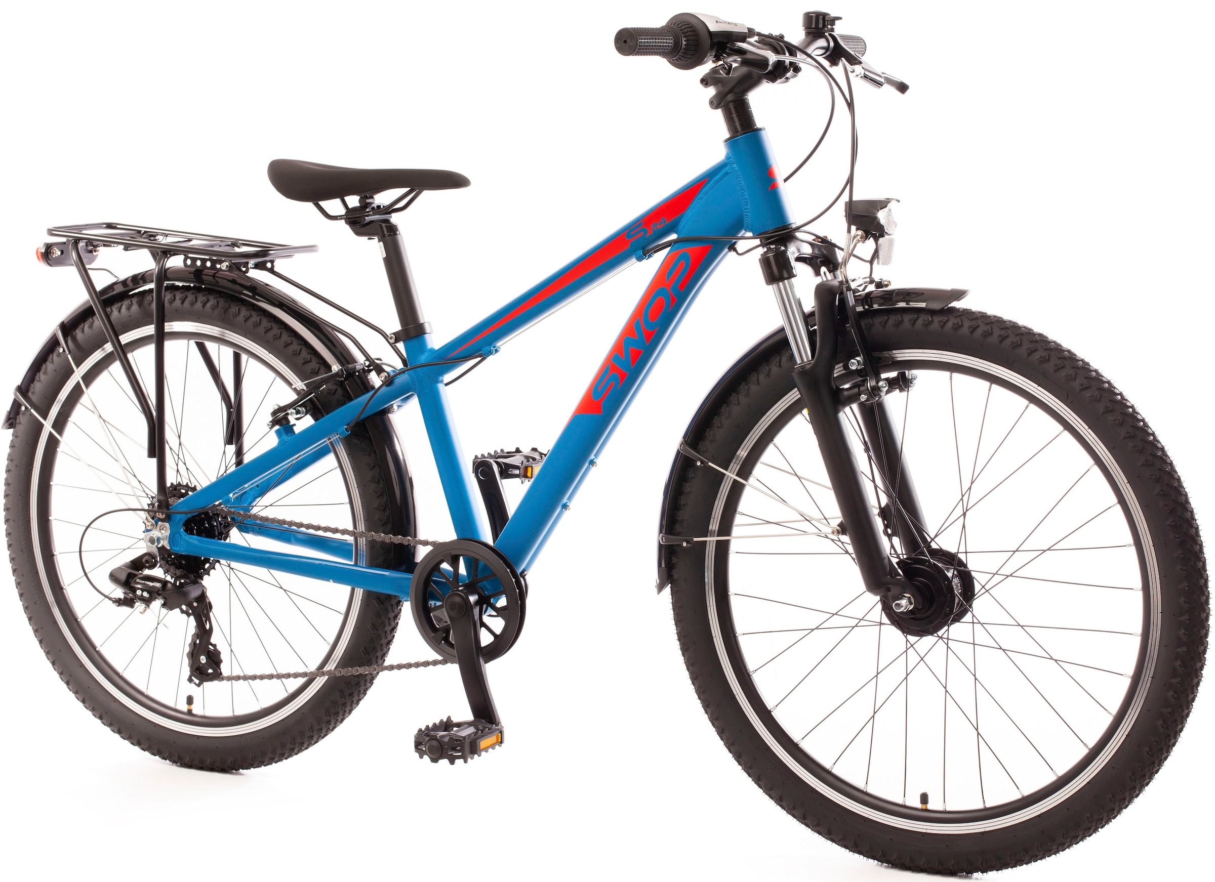 Bachtenkirch ATB »24" "SWOP" Jugendfahrrad matt-blau mit Federgabel«, 8 Gang, Shimano, Shimano-TX Schaltwerk, Kettenschaltung, für Damen und Herren, Kettenschaltung