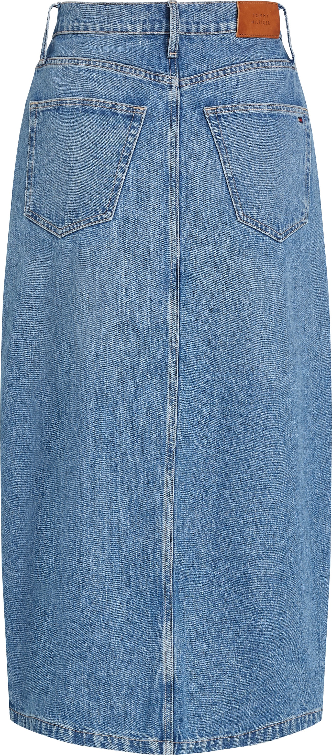 Tommy Hilfiger Jeansrock »DNM MIDI STRAIGHT SKIRT HW UMA«, in blauer Waschung
