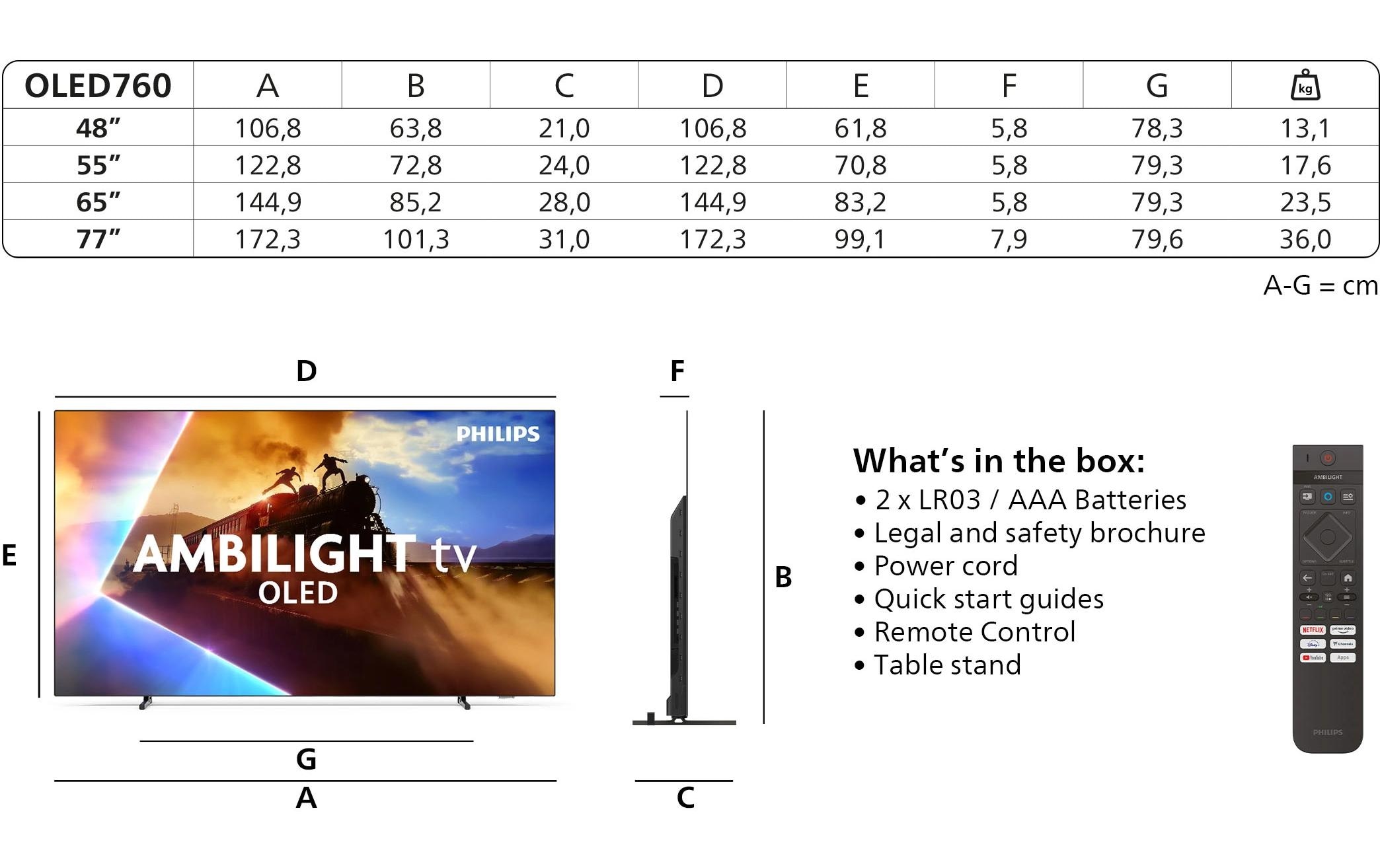 Philips OLED-Fernseher »65OLED760/12 65«, 4K Ultra HD