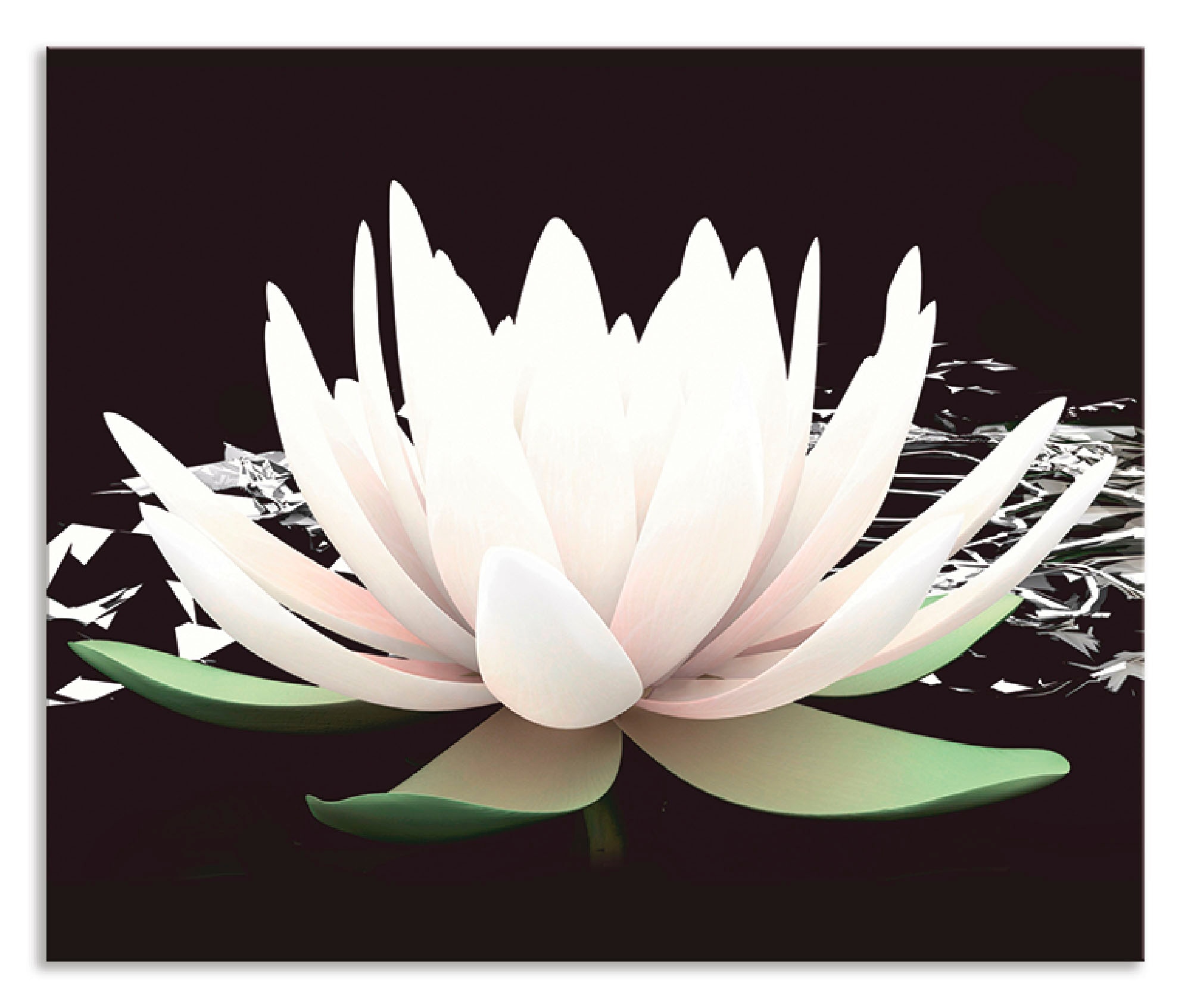 Artland Küchenrückwand »Zwei Lotusblumen auf dem Wasser«, (1 tlg.), Alu Spritzschutz mit Klebeband, einfache Montage