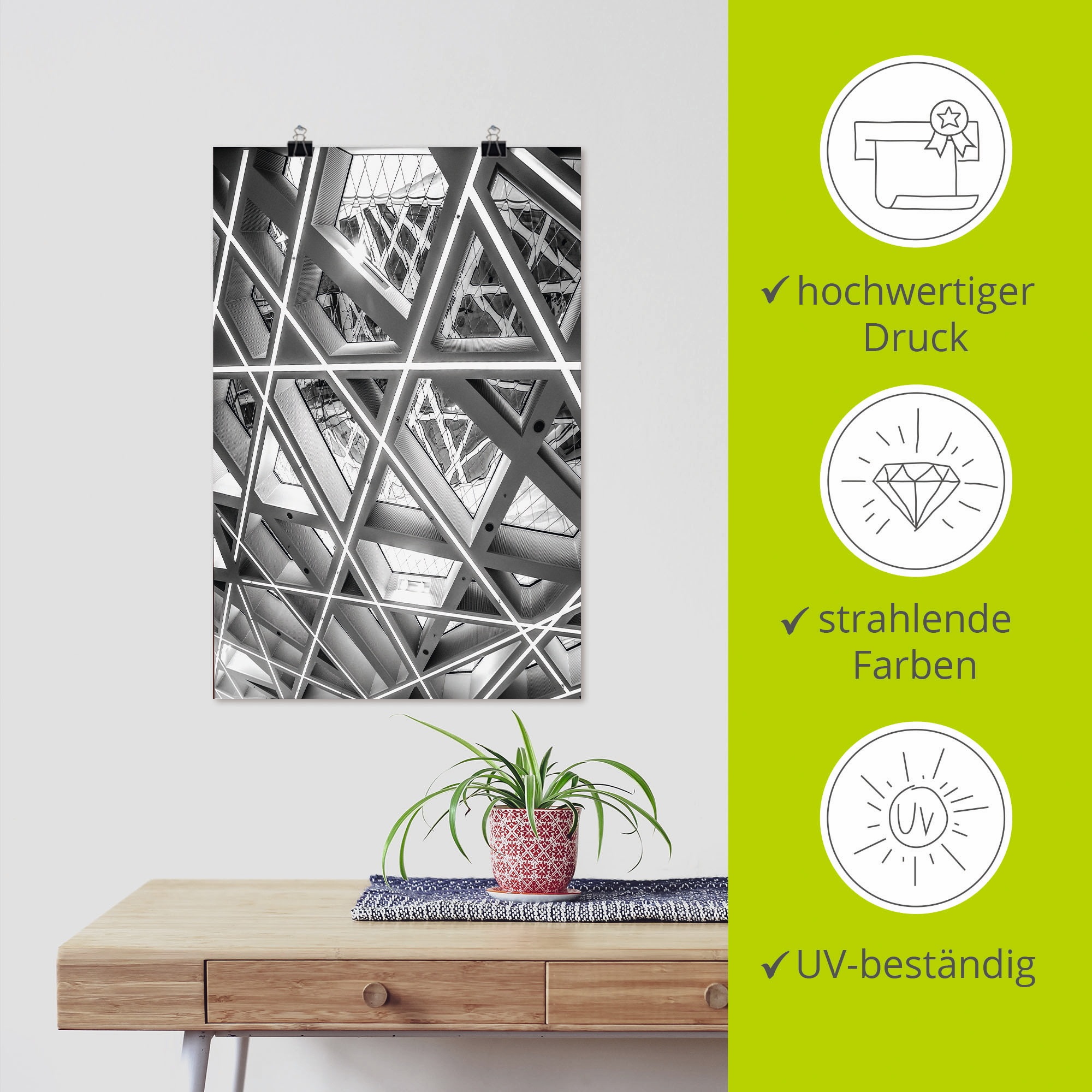 Artland Poster »Waben«, Elemente der Architektur, (1 St.), als Alubild, Leinwandbild, Wandaufkleber oder Poster in versch. Grössen