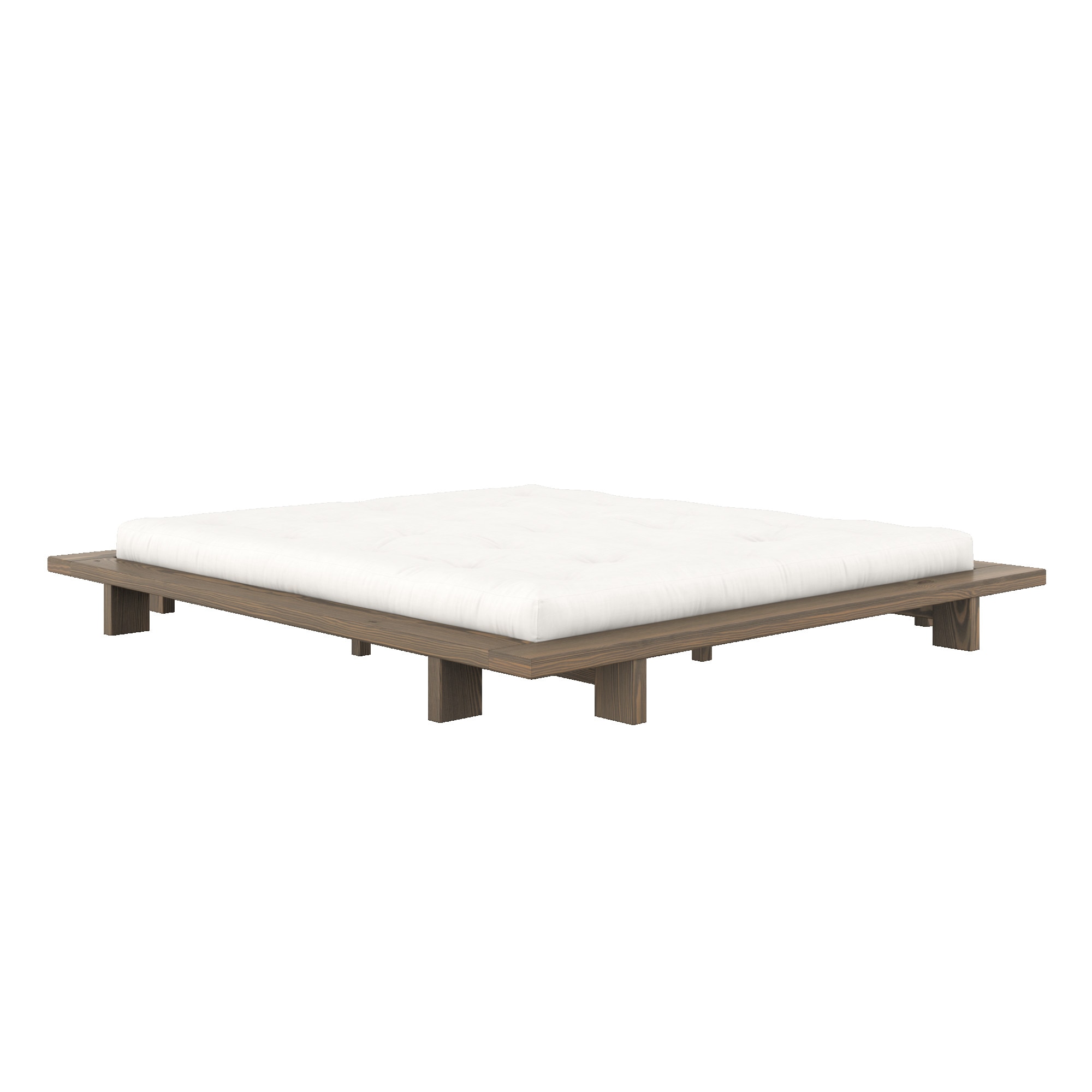 Karup Design Bettgestell »JAPAN BED Bodenbett, Holzrahmen, Futonbett, Jugendbett, Holzbett«, Massivholzbett mit Lattenrost, Kiefer massiv, Doppelbett ohne Kopfteil