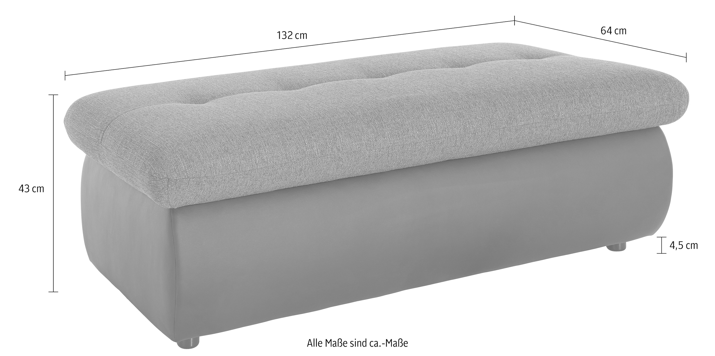 TRENDMANUFAKTUR Hocker, mit Stauraumfach