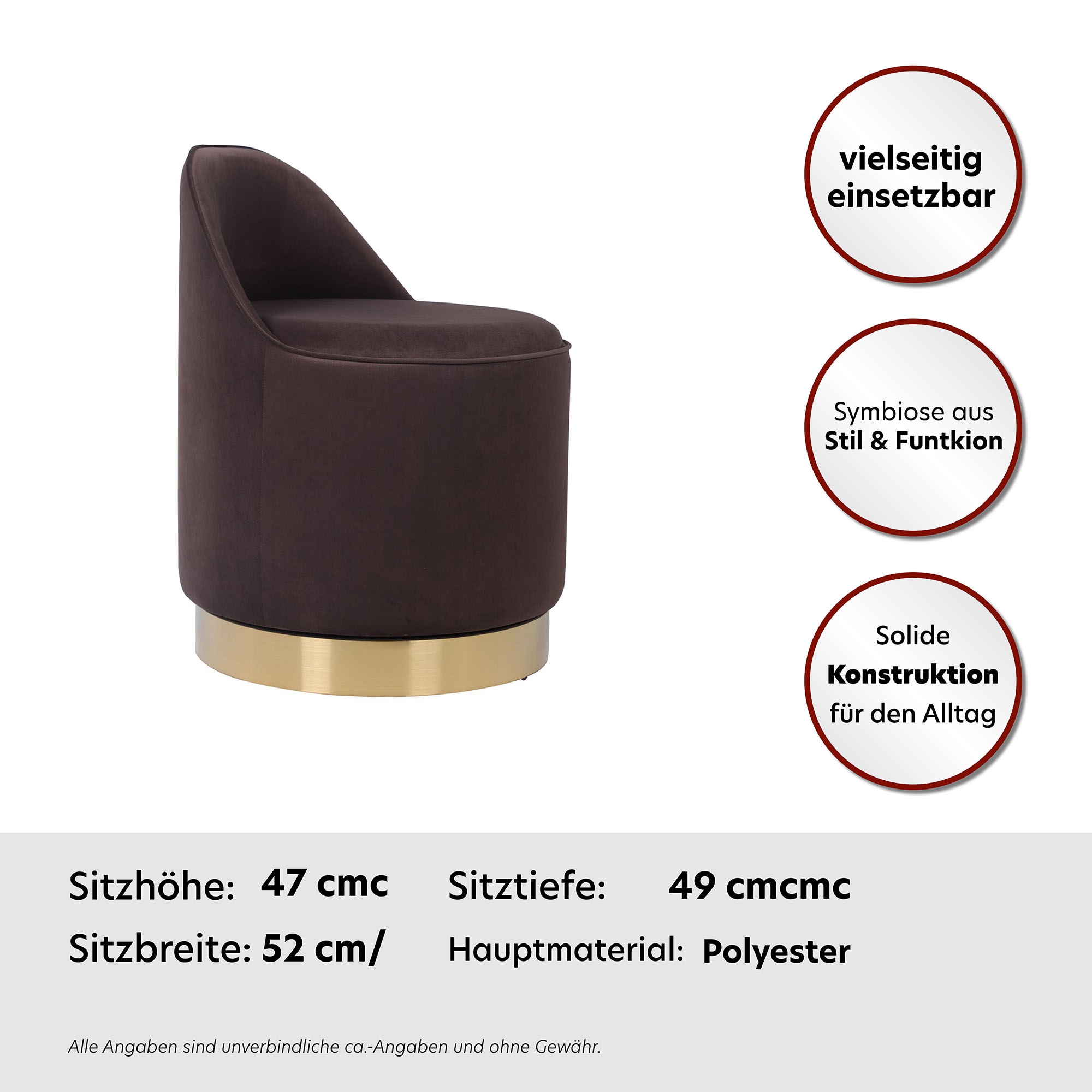 Kayoom Sessel »Drehhocker Viktor 125,Drehhocker in modernem Design,Stauraum im Innere«, (1 St.), drehbarer Sockel, mit Stauraum, komfortable Rückenstütze