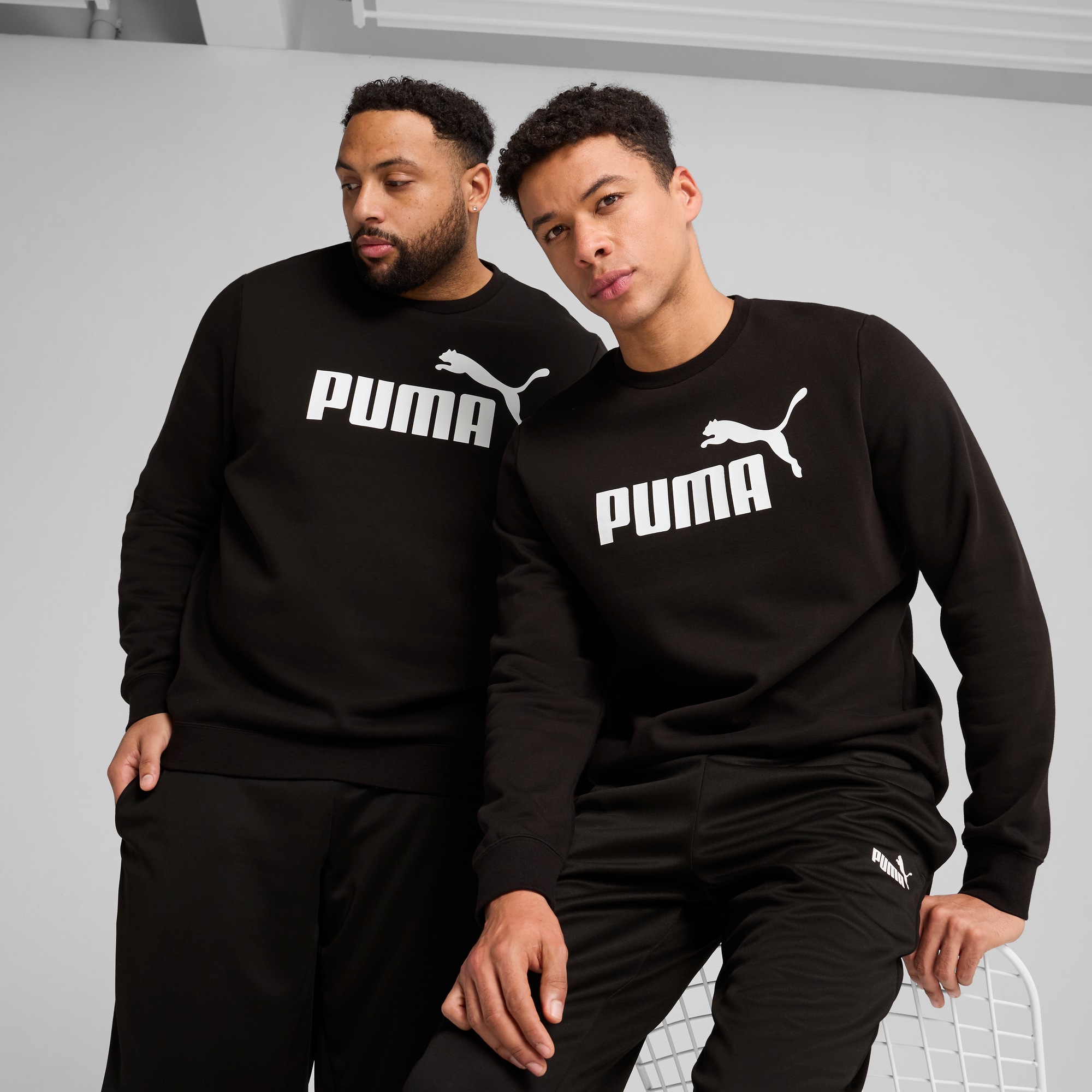 PUMA Langarmshirt »ESS NO. 1 LOGO CREW FL« reguläre Passform, Rundhalsausschnitt, gerippte Bündchen und Saum