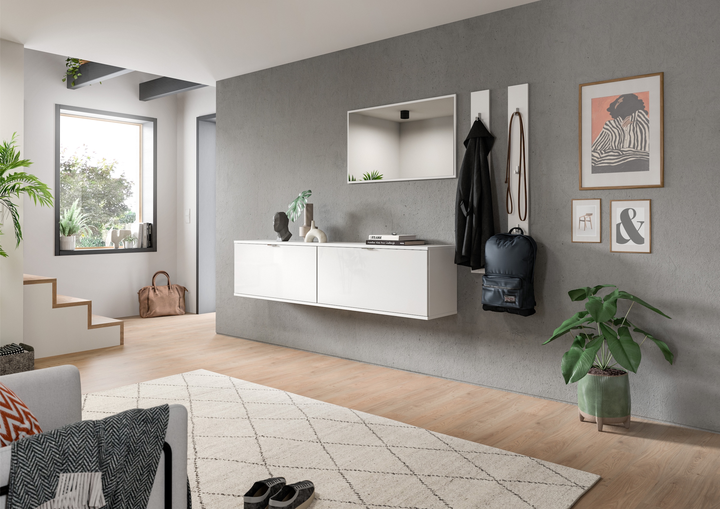 INOSIGN Garderobenpaneel »Trondheim Paneel 2er Set,«, Höhe 115 cm, 6 Haken,Garderobe, Flur, Diele