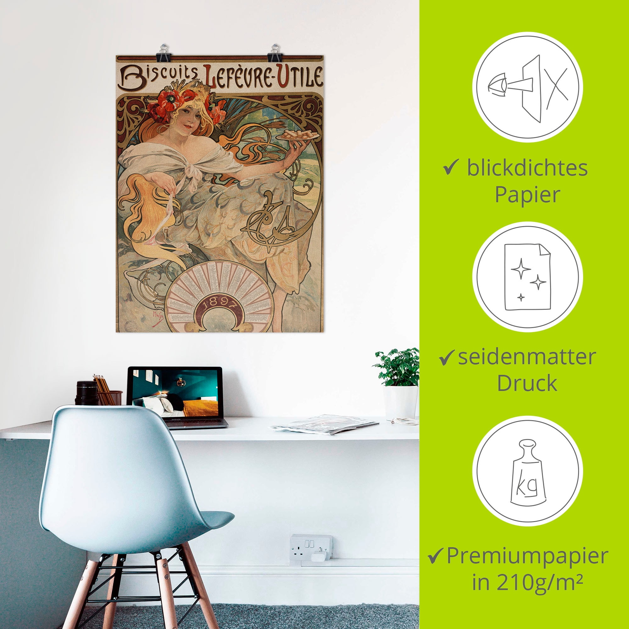Artland Kunstdruck »Kalenderillustration für Lefèvre-Utile«, Magazincover, (1 St.), als Alubild, Leinwandbild, Wandaufkleber oder Poster in versch. Grössen