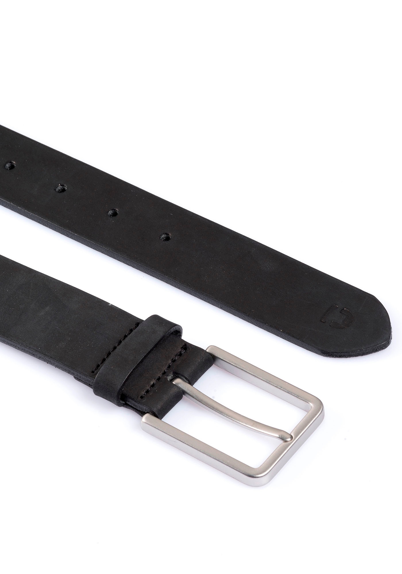 TOM TAILOR Denim Ledergürtel »TTDCHARLIE«, 3.5 cm breiter Herrengürtel, Denim Look, Veloursleder
