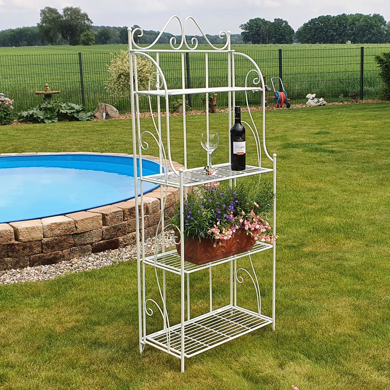 Ambiente Haus Standregal »Regal mit 4 Böden in Antikweiss - 162 cm«, (1 St.)