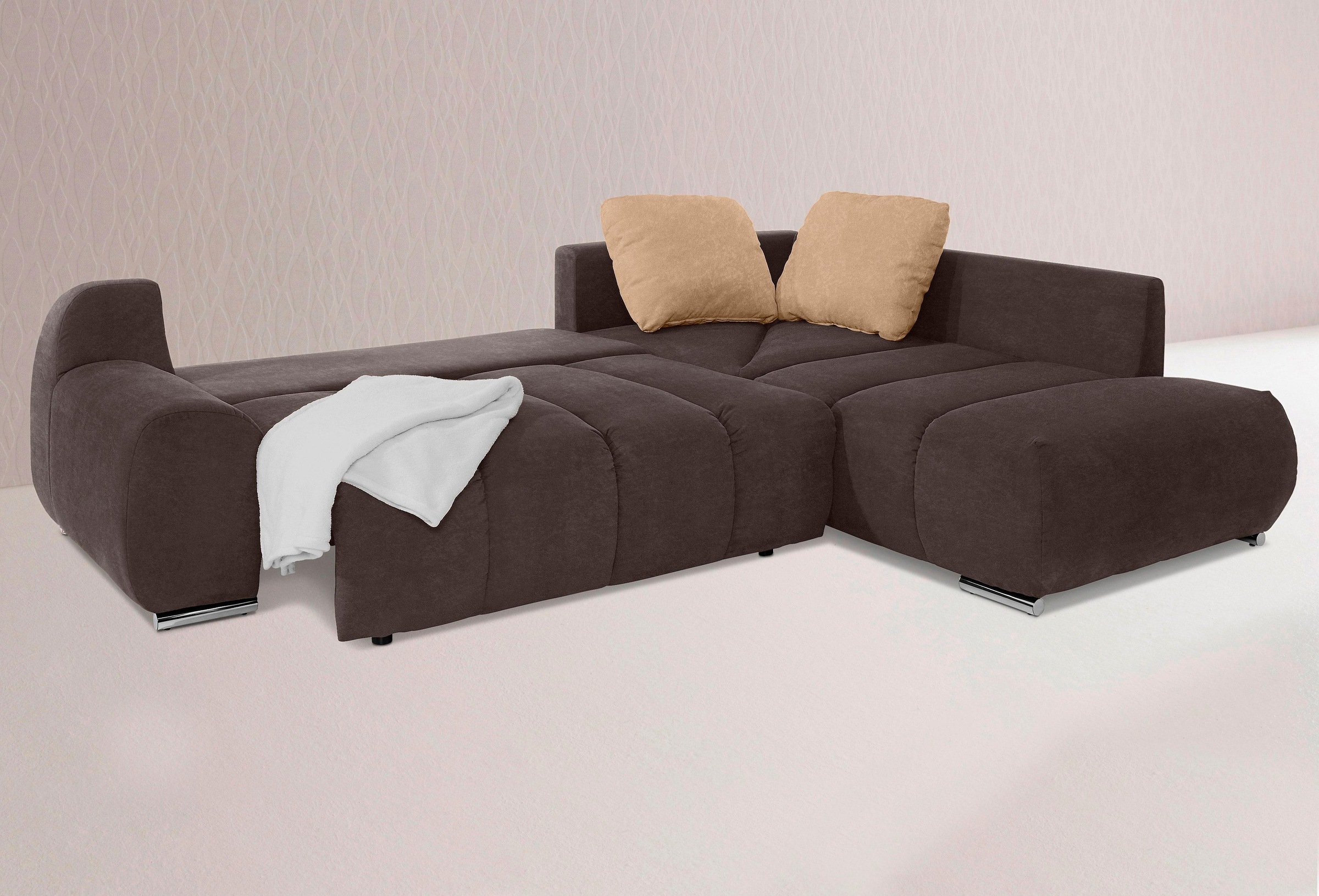 INOSIGN Ecksofa »Bono L-Form«, mit Ottomane, wahlweise mit Bettfunktion
