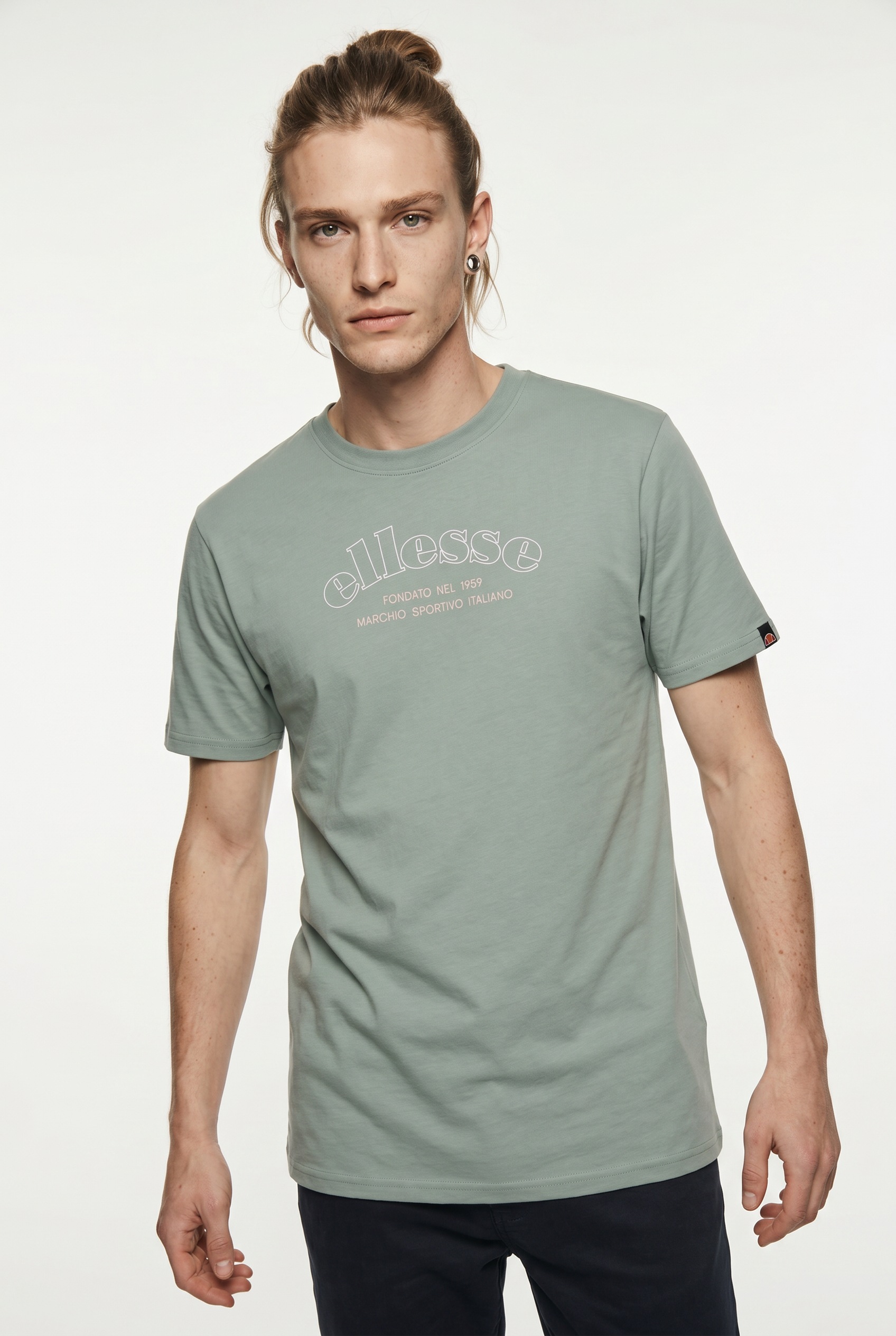 Ellesse Herren Grün T-Shirt Kurzarm, Mit Rundhalsausschnitt, Aus Baumwolle