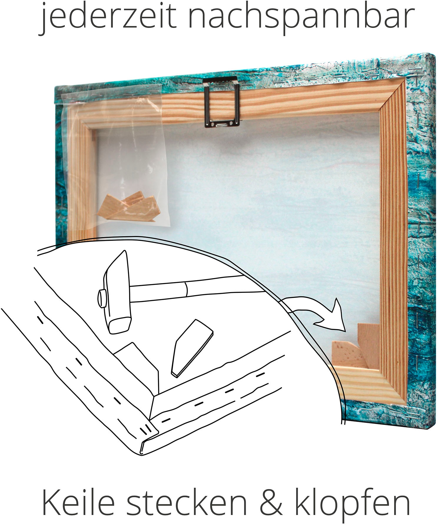 Artland Leinwandbild »Steg im Gegenlicht - braunes Fenster«, Fensterblick, (1 St.), auf Keilrahmen gespannt
