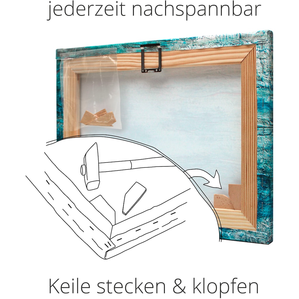 Artland Leinwandbild »Steg im Gegenlicht - braunes Fenster«, Fensterblick, (1 St.)