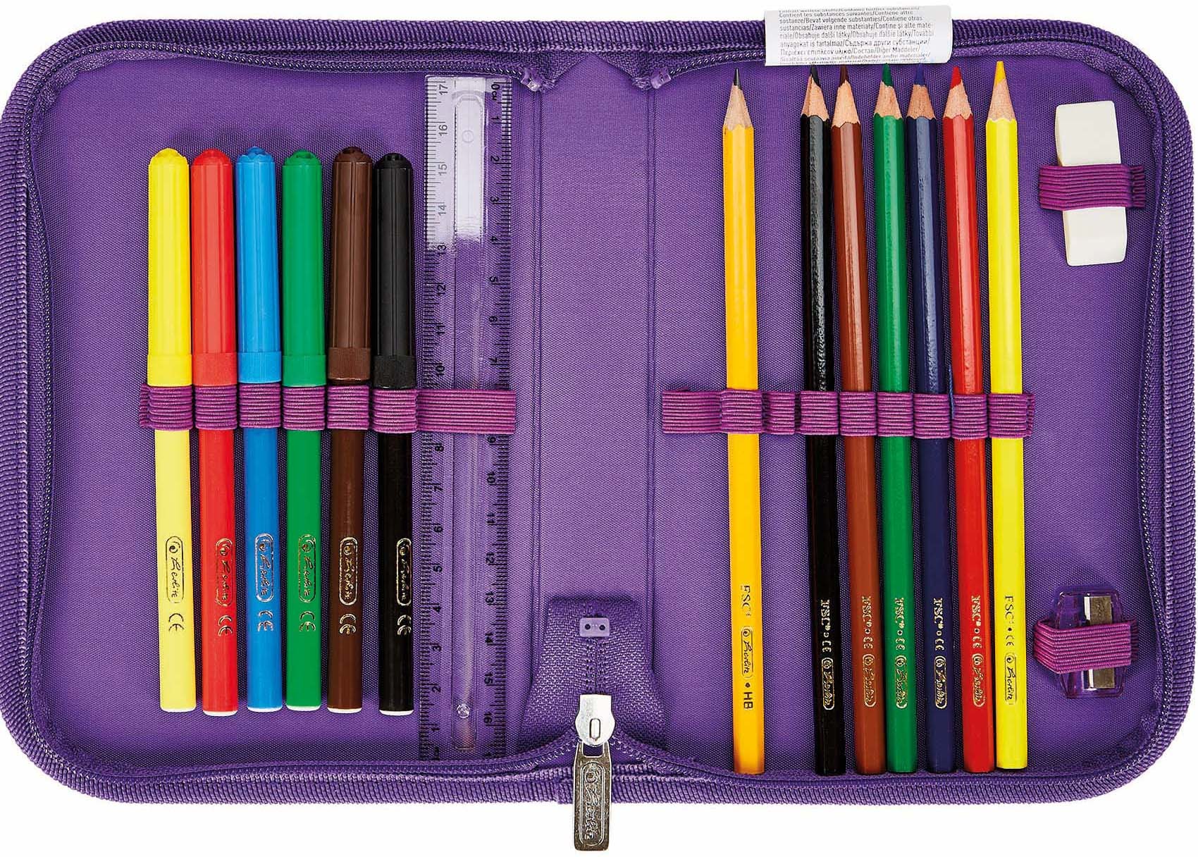 Herlitz Schulrucksack »SoftLight Plus, Space Girl«, Reflektoren-Floureszierende Flächen, mit 2 abnehmbaren Applikationen