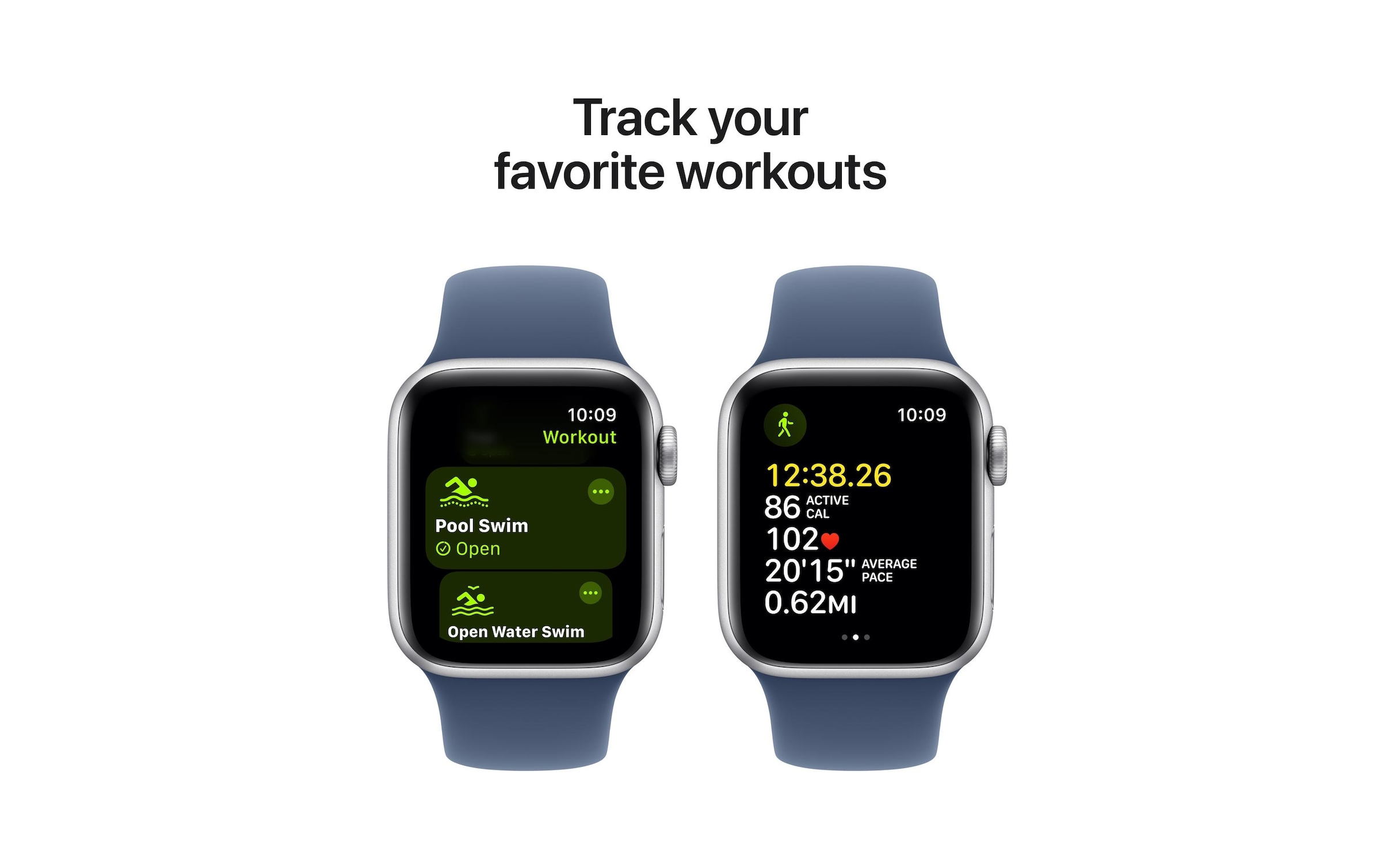 Apple Watch SE (2024), 40 mm, GPS, Sport Band M/L, Silberfarben