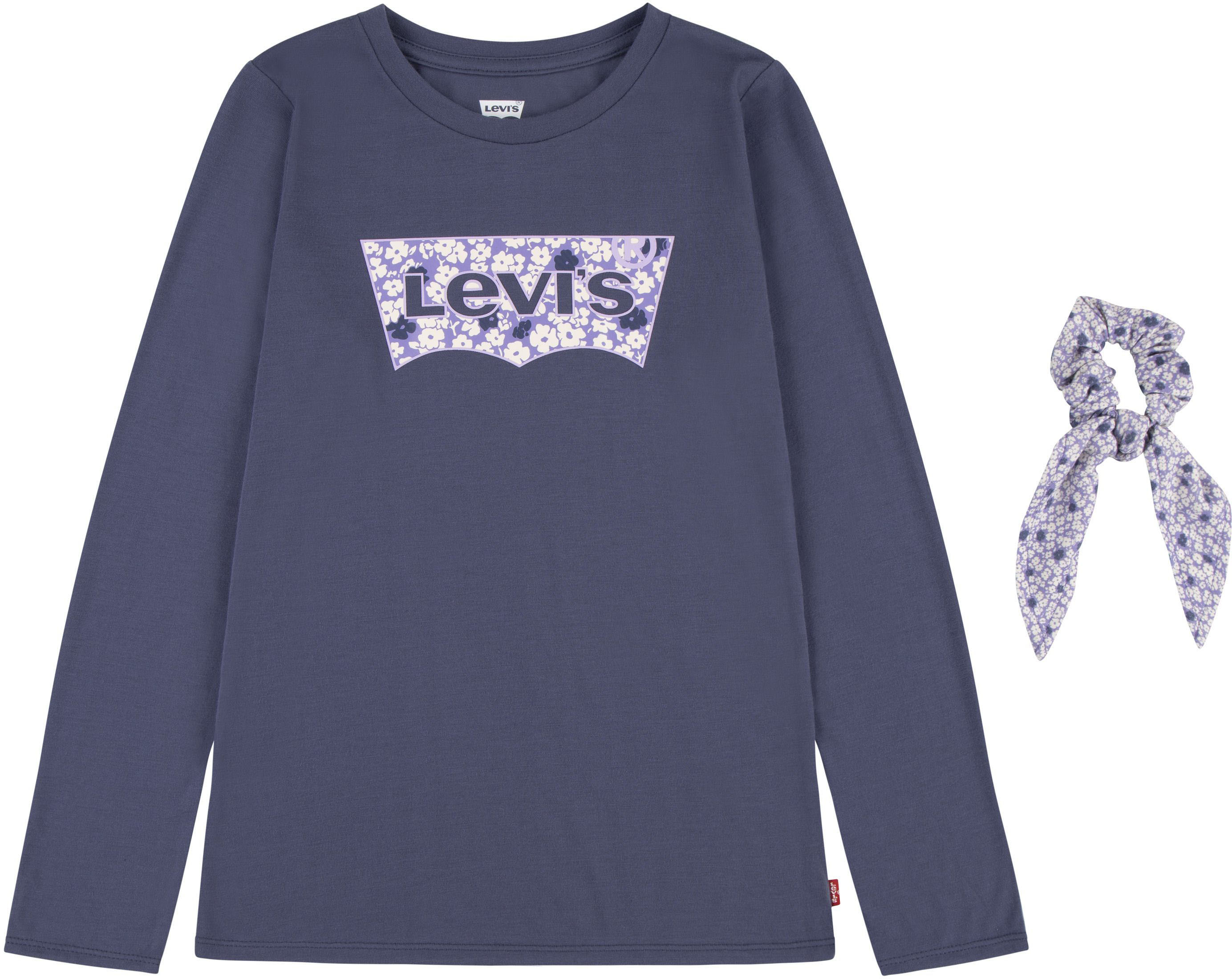 Langarmshirt »LVG LS FLORAL TEE WITH SCRUNCH«, (Set, 2 tlg.), inklusive Zopfgummi