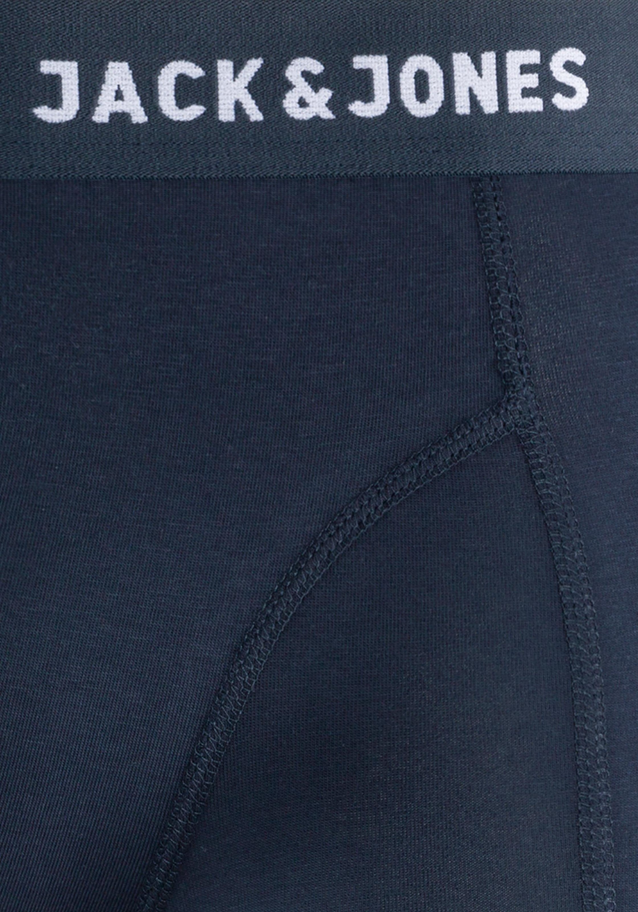 Jack & Jones Boxer »JACANTHONY im 3er Pack mit Logo-Bund und weichem Griff«, (Packung, 3 St.), unifarben mit Farbeinsatz, modisch, eng anliegend, Baumwollmischung