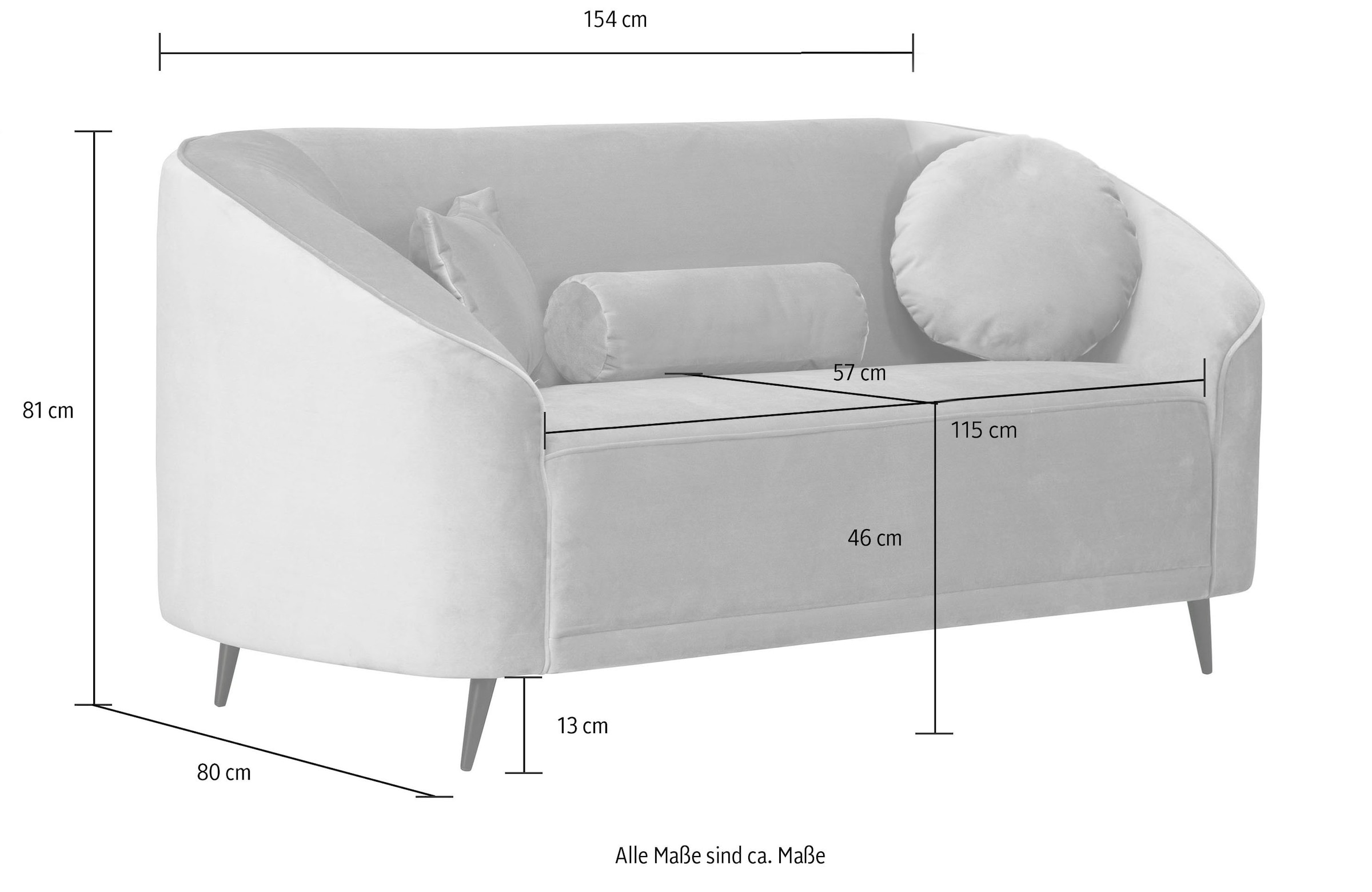 Leonique 2-Sitzer »Ashly«, in 3 Bezugsvarianten, Bouclé, Samtoptik und Struktur weich.