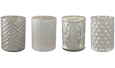 St.), 4 »Kerzenhalter Teelichthalter Creativ home aus (Set, online Windlicht Glas LEOPARD«,