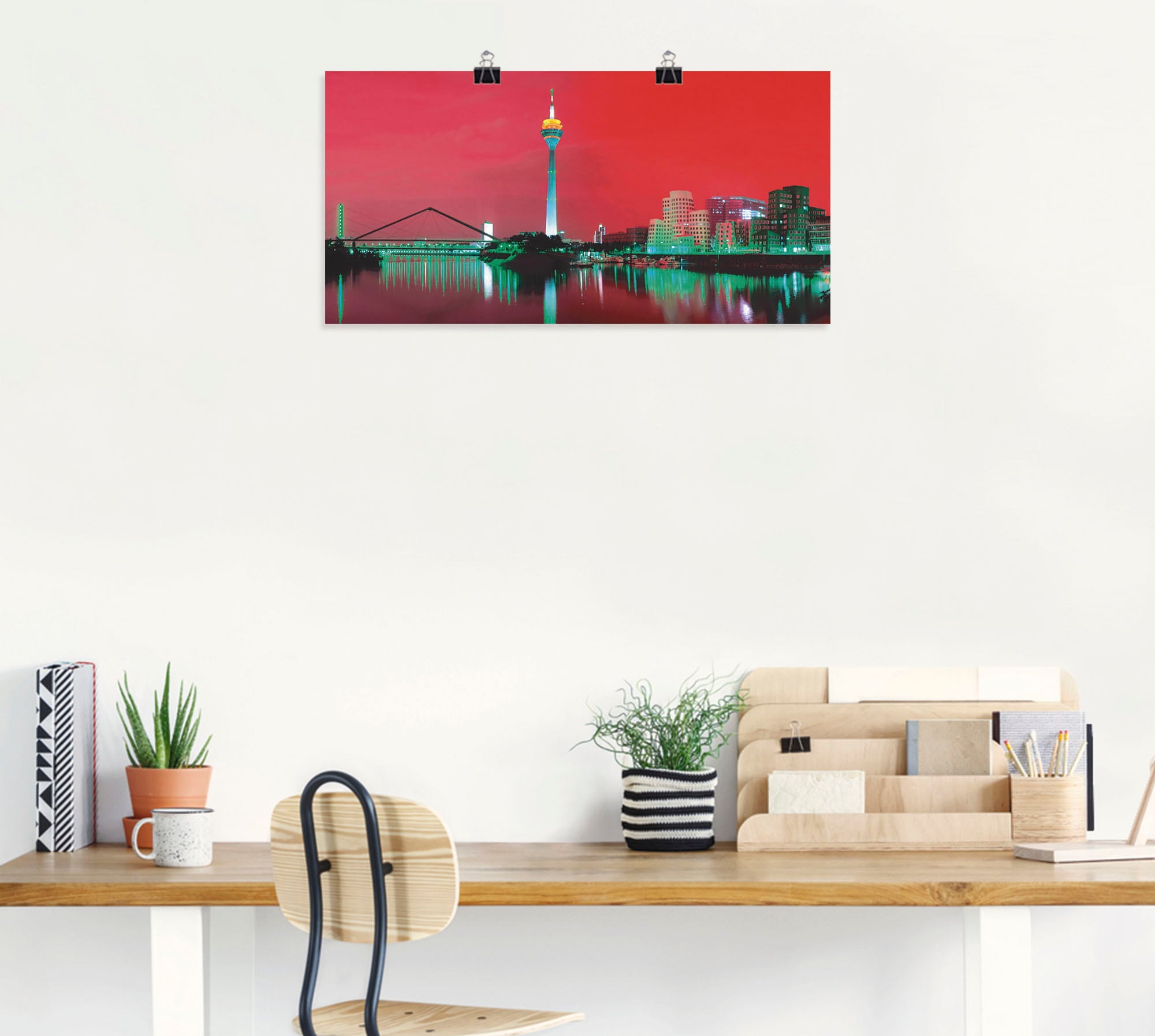 Artland Wandbild »Düsseldorf Skyline V«, Deutschland, (1 St.), als Leinwandbild, Wandaufkleber oder Poster in versch. Grössen