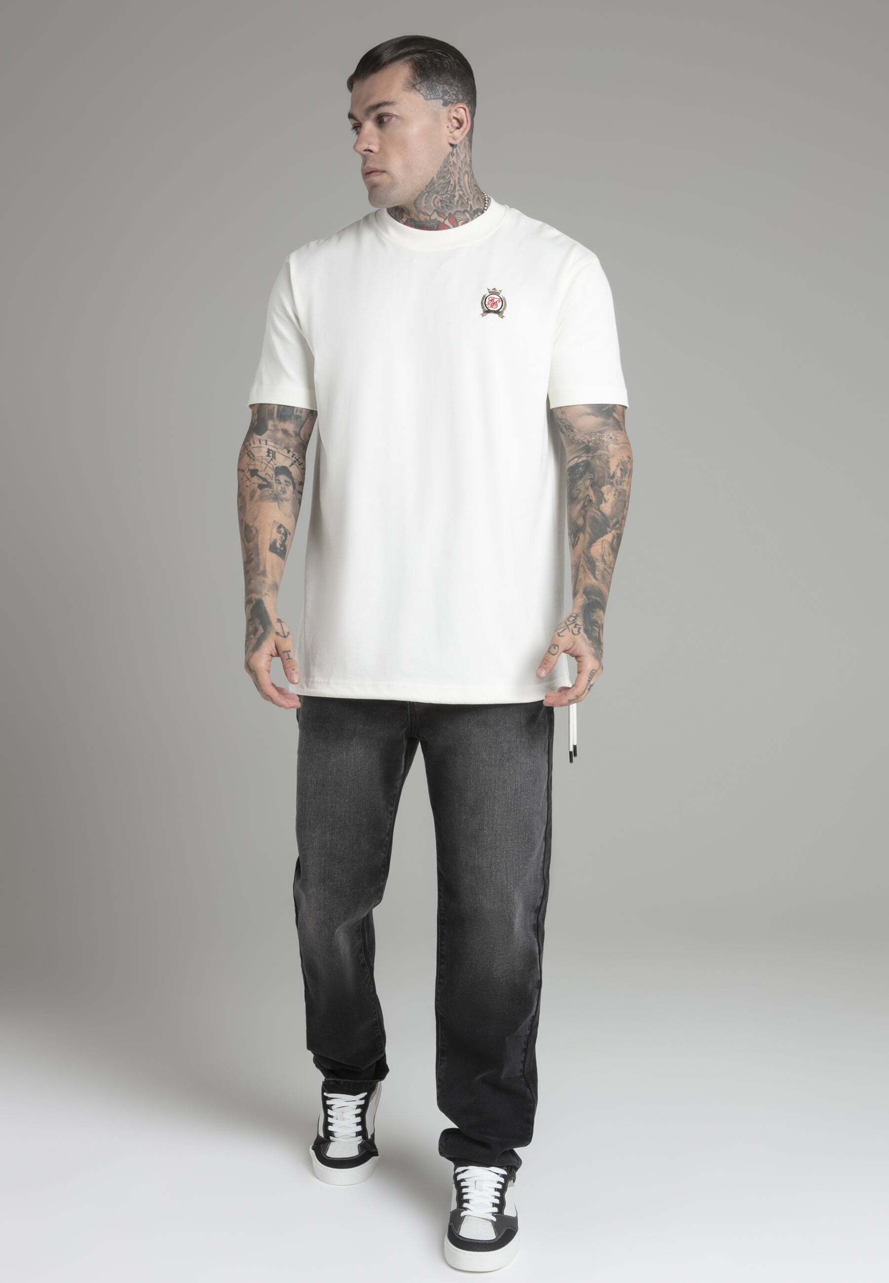 Siksilk T-Shirt »Siksilk T-Shirt Oversized T-Shirt in Ecru«