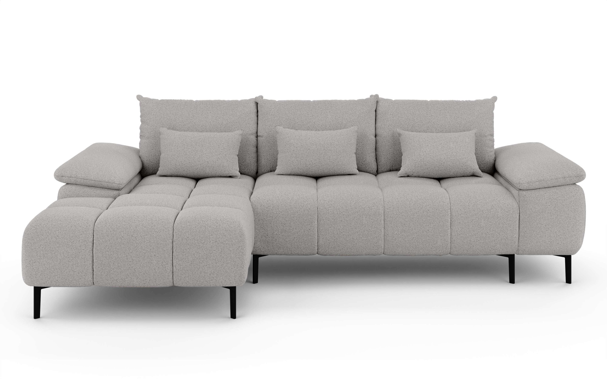 INOSIGN Ecksofa »DROMARA Schlafsofa mit Bettkasten, Masse: B/T/H 277/141/91 cm«, L-Form mit Recamiere rechts/links bestellbar, Wellenunterfederung