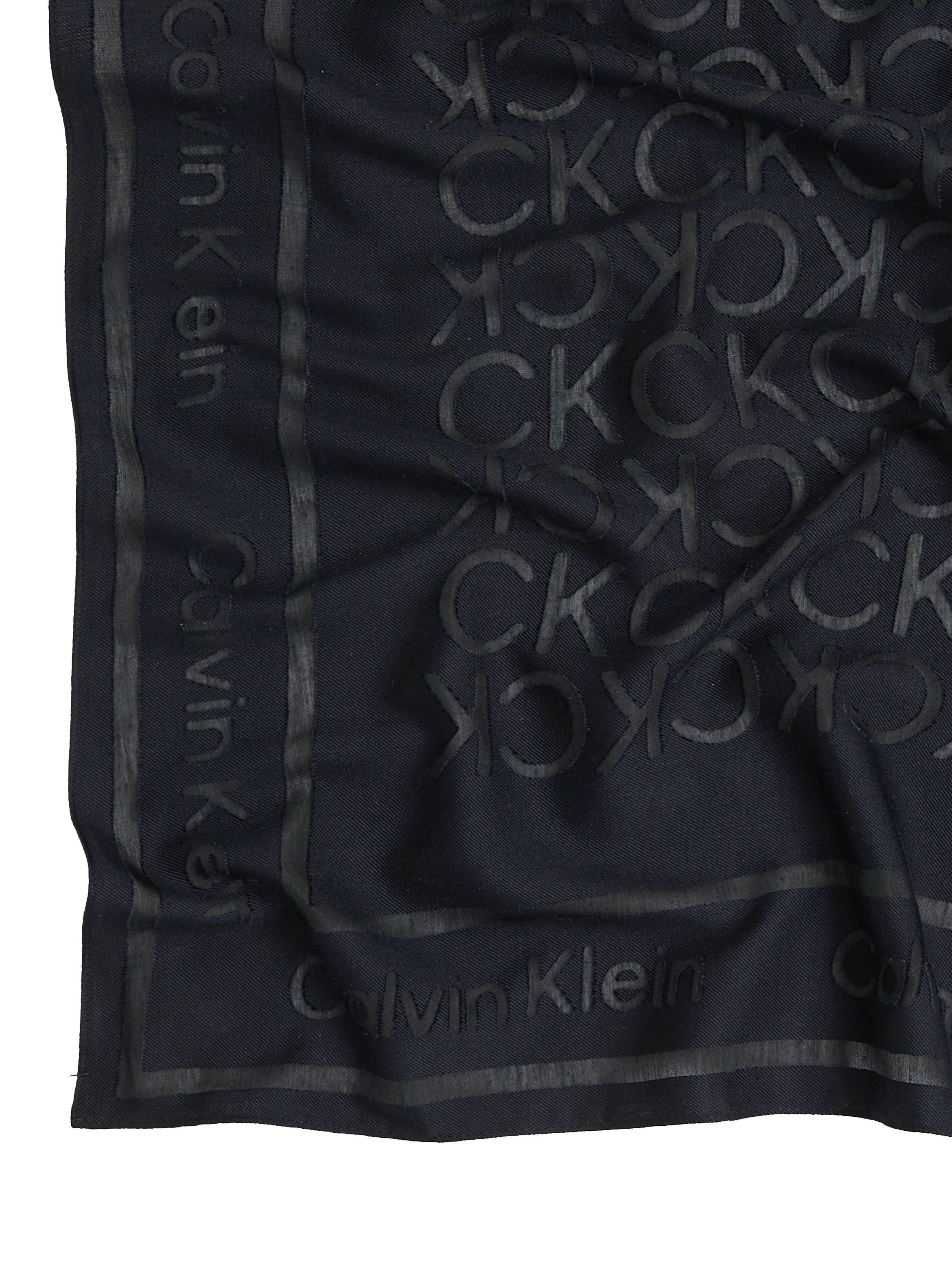 Calvin Klein Schal »BURNOUT MONOGRAM SCARF«, CK-Muster, Quadratisches Format