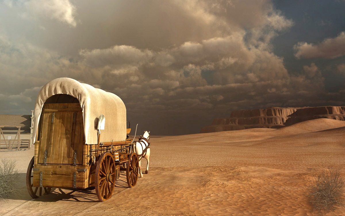 Papermoon Fototapete »Western Wagon«