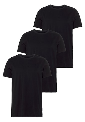 T-Shirt, (Set, 3 tlg., 3er-Pack), aus reiner Baumwolle